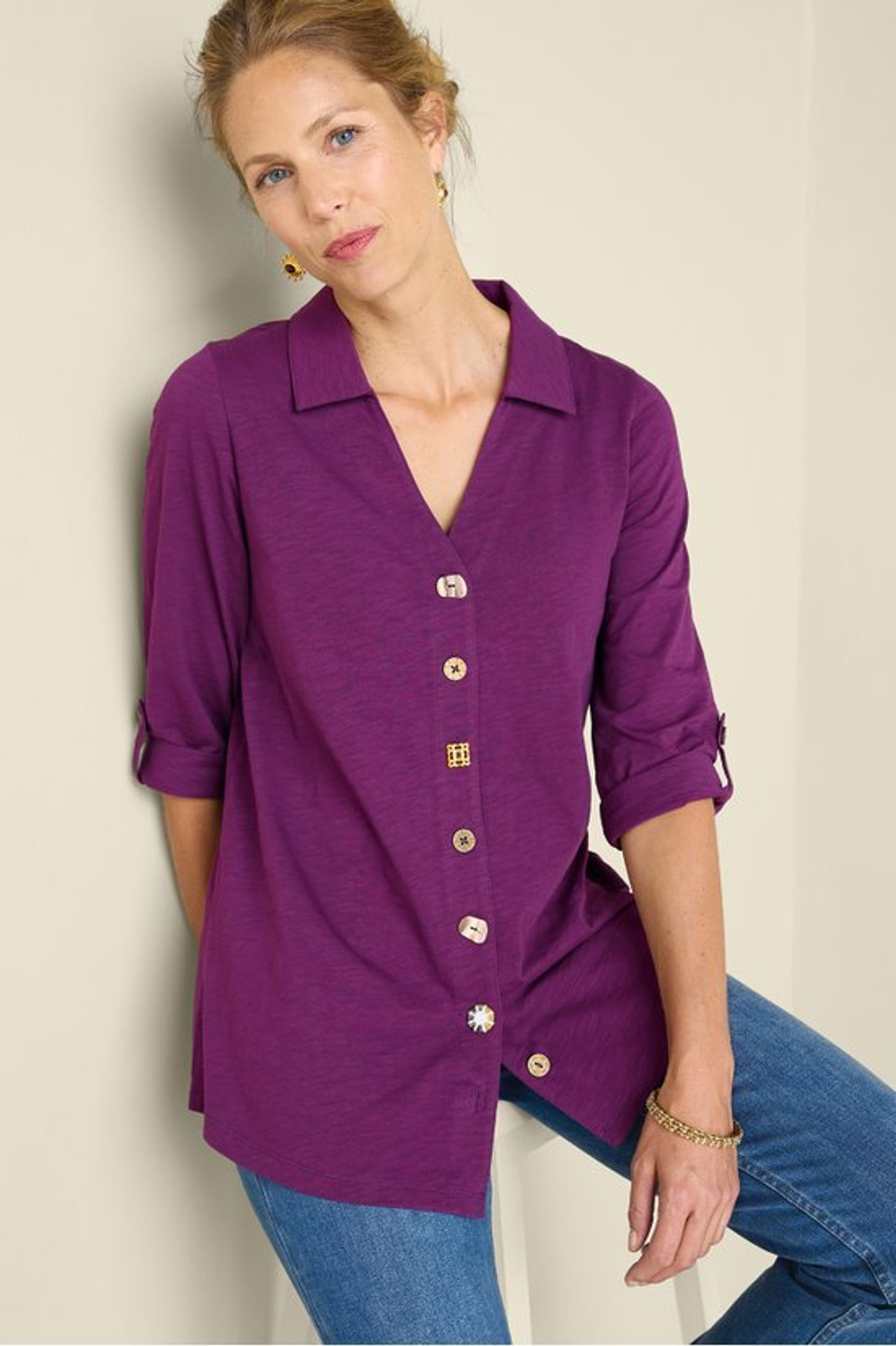 Danielle 3/4 Sleeve Tunic - Soft Surroundings Outlet