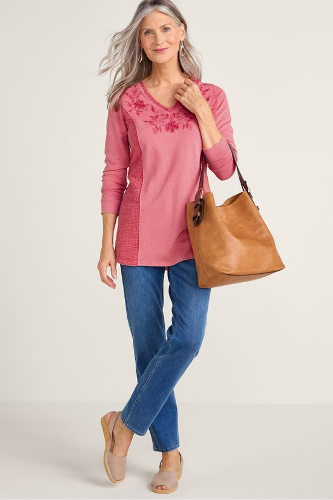 Salome French Terry & Gauze Tunic - Soft Surroundings Outlet