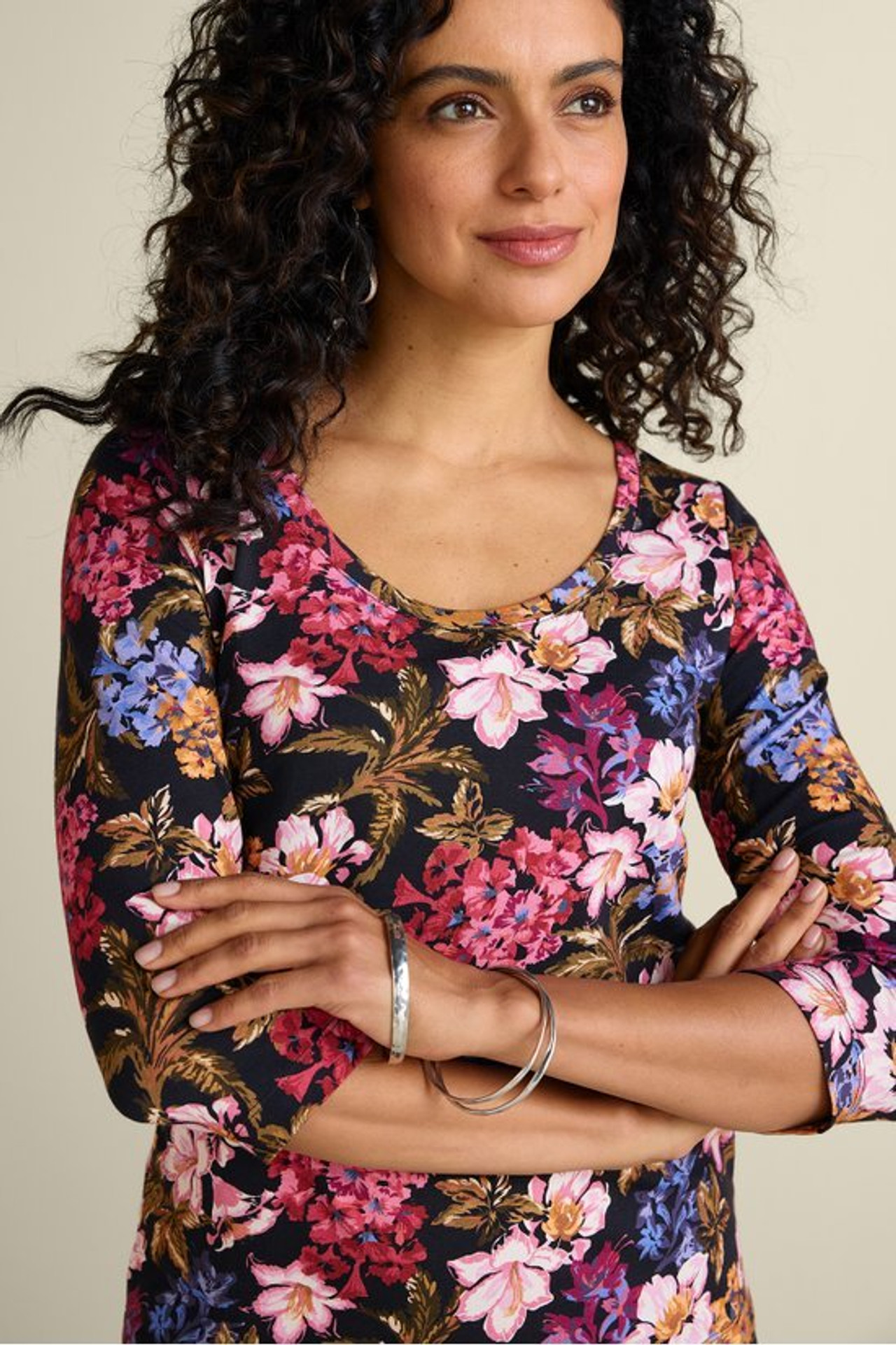 SoftEssential™ Supima® 3/4 Sleeve Tee I - Soft Surroundings Outlet