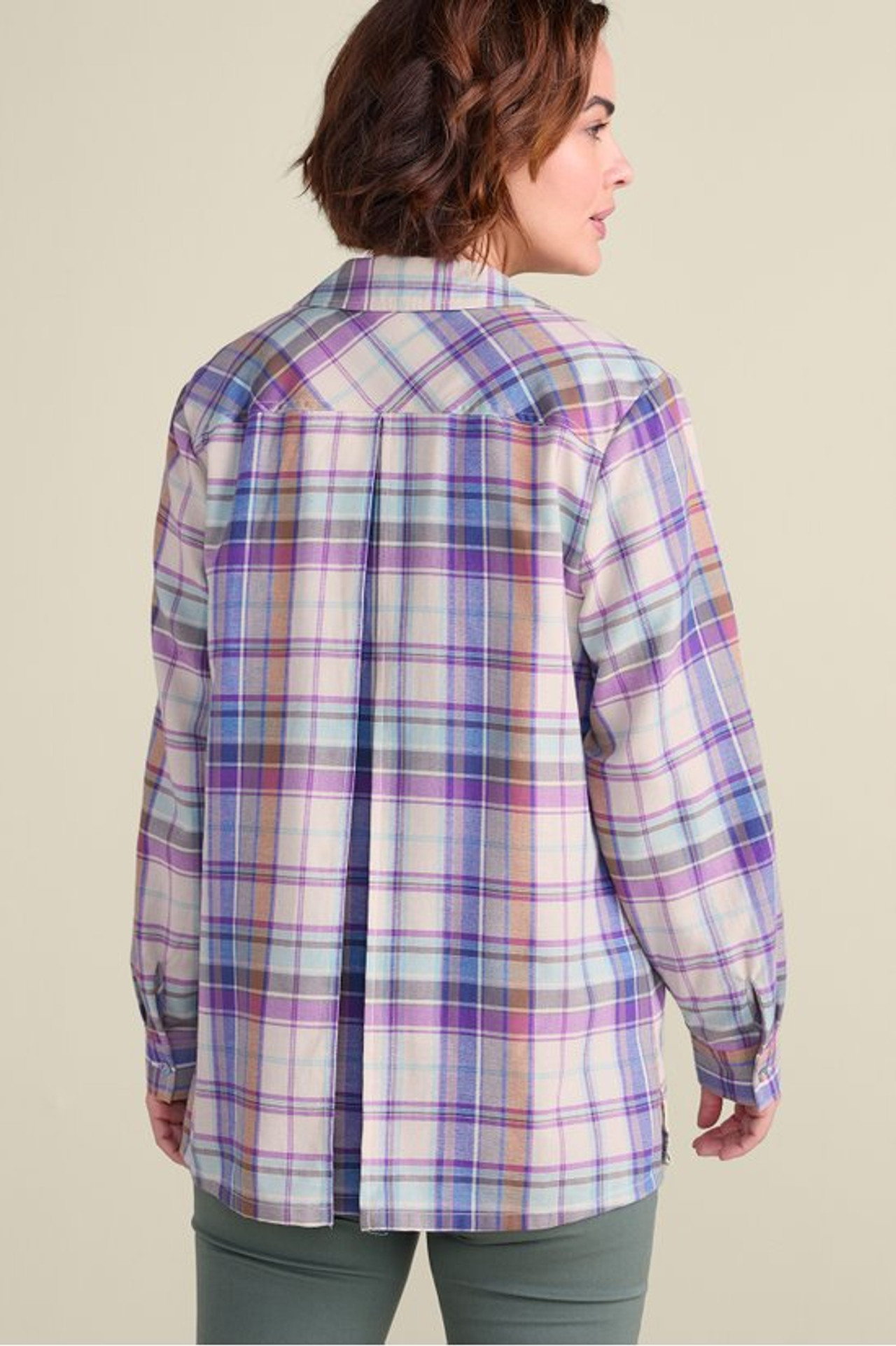 Janine Plaid Button-Front Tunic - Soft Surroundings Outlet
