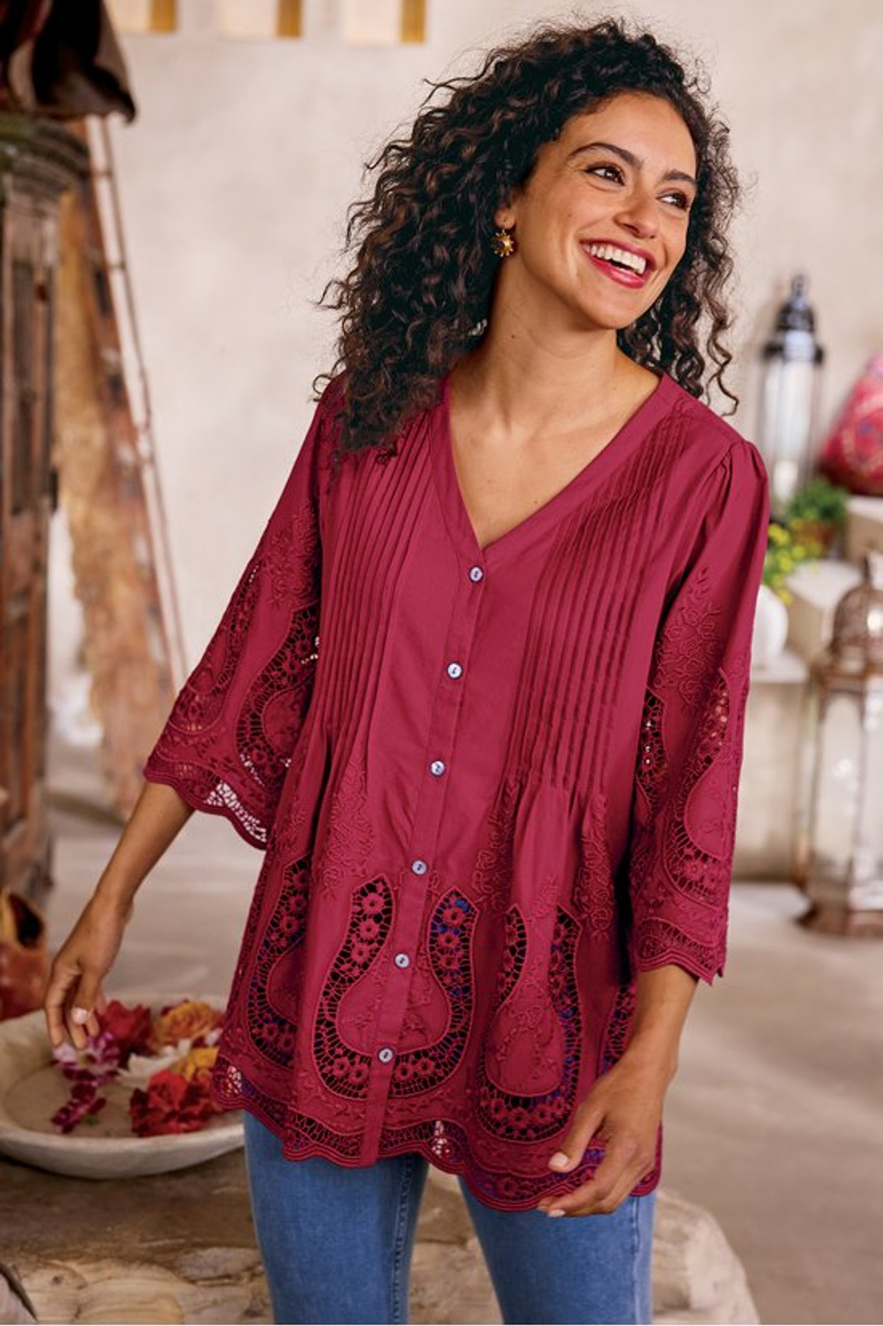 Trella Eyelet Top - Soft Surroundings Outlet