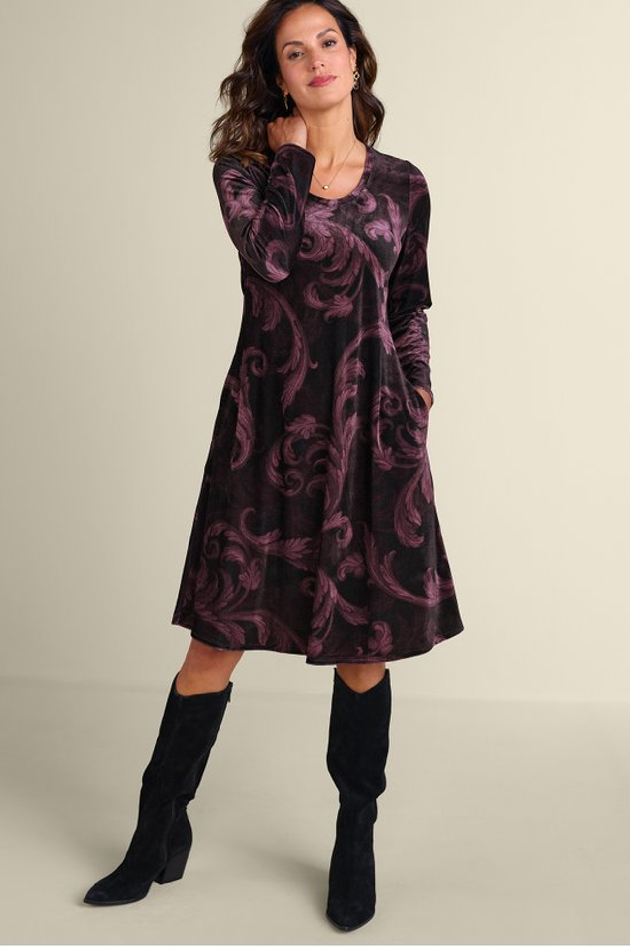 Short Santiago Velvet Dress - Soft Surroundings Outlet
