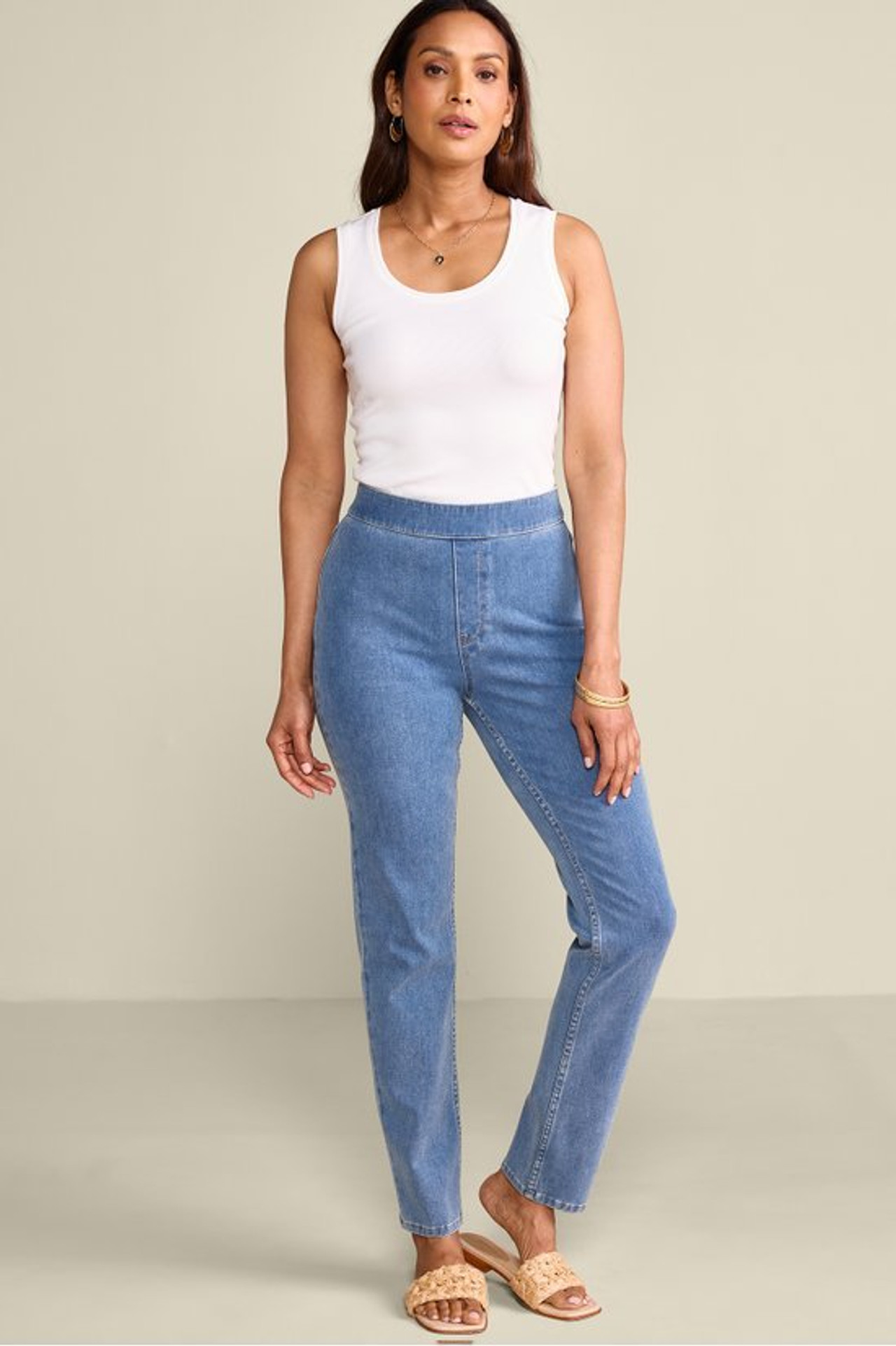 Ultimate Denim Pull-On Slim Leg Jeans - Soft Surroundings Outlet