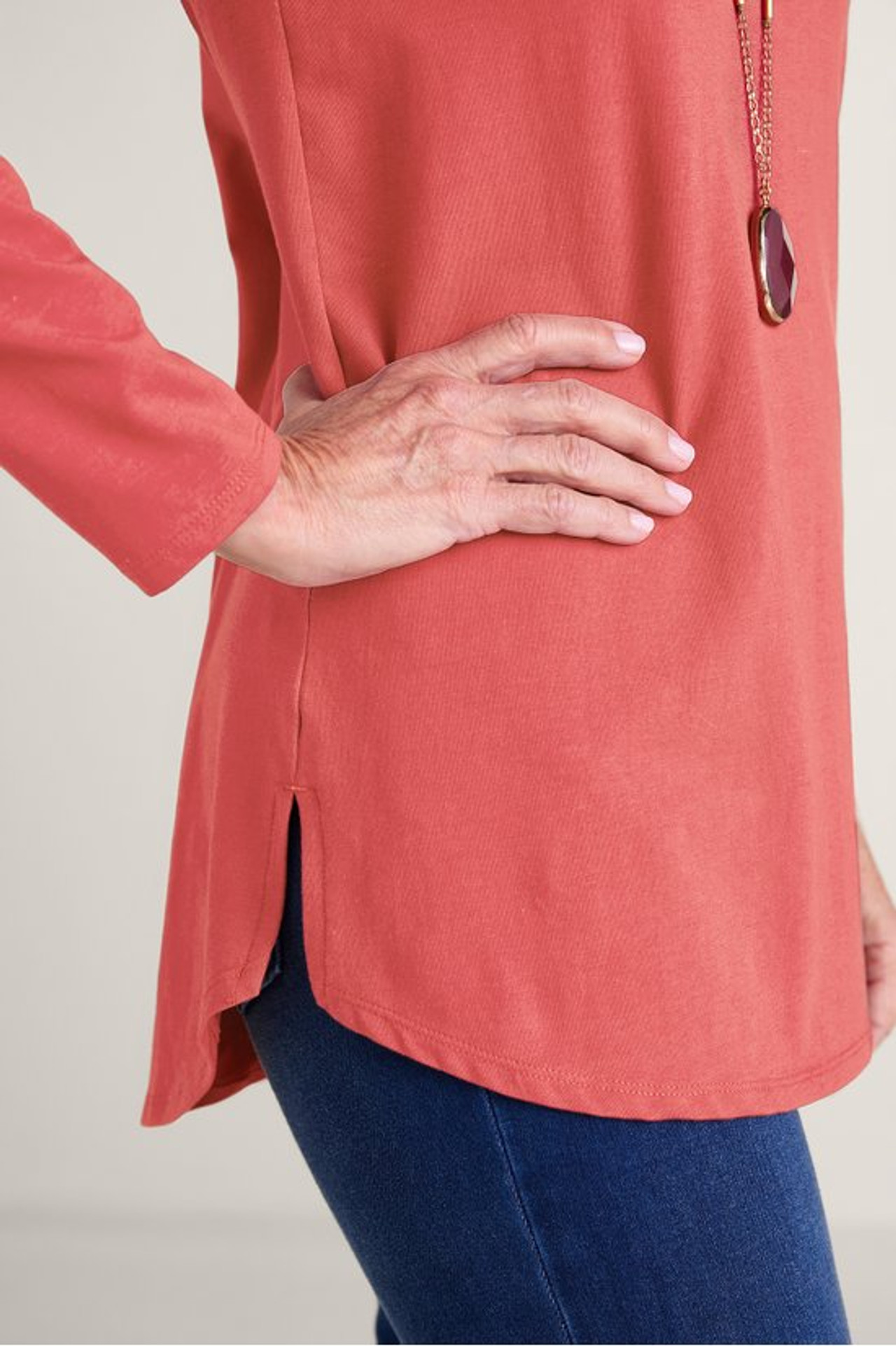 SoftEssential™ Supima® Isabel Long Sleeve Tunic - Soft Surroundings Outlet