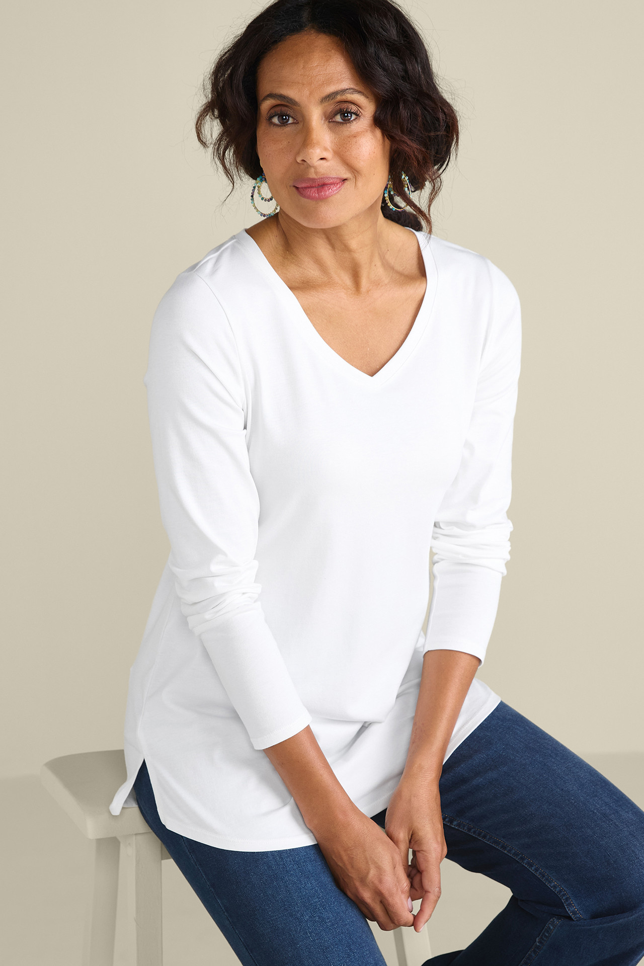 SoftEssential™ Supima® Isabel Long Sleeve Tunic - Soft Surroundings Outlet