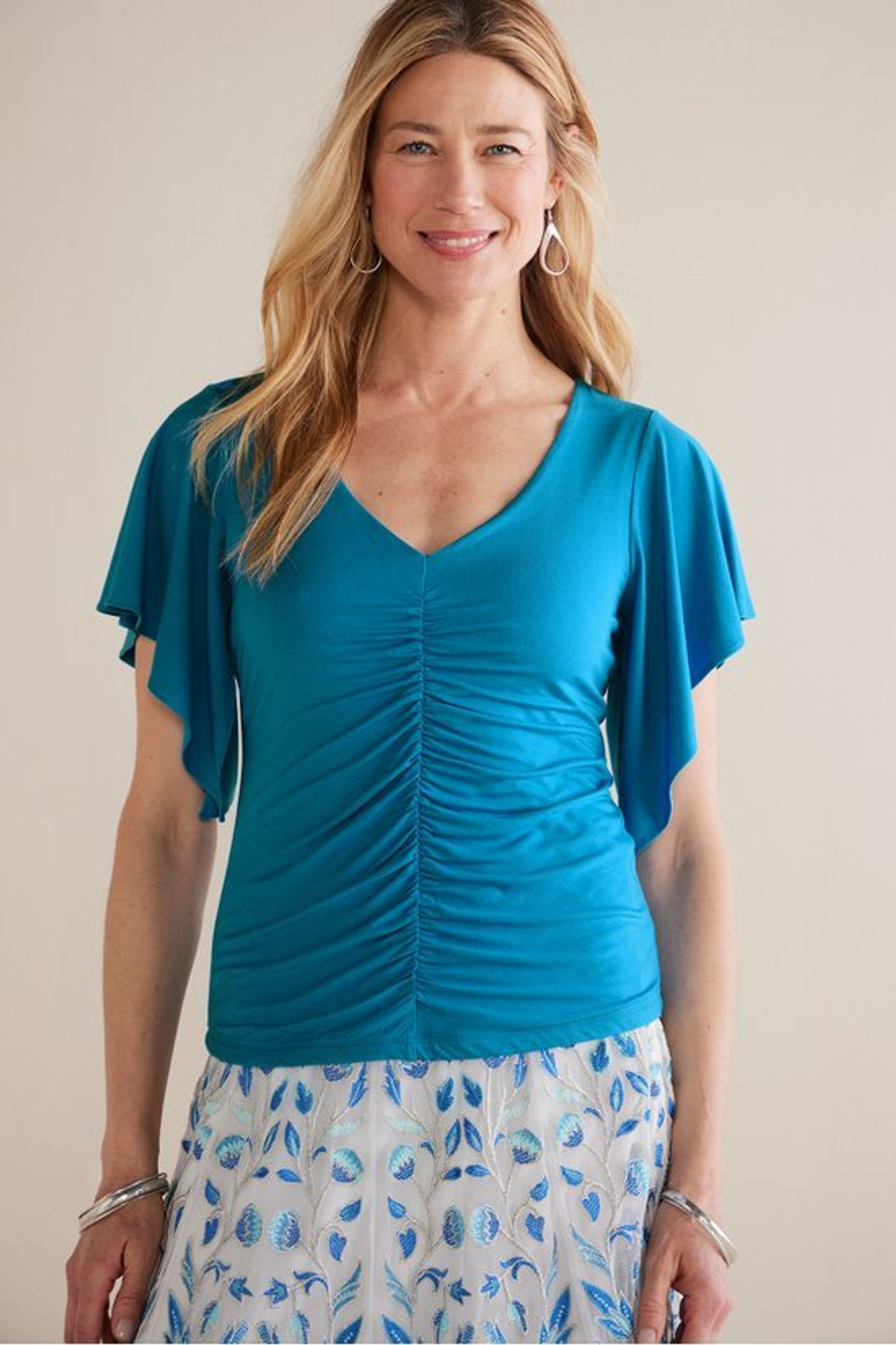 Leya Ruched Top - Soft Surroundings Outlet