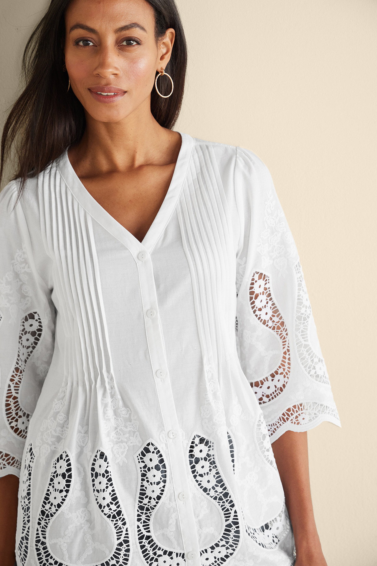 Trella Eyelet Top - Soft Surroundings Outlet