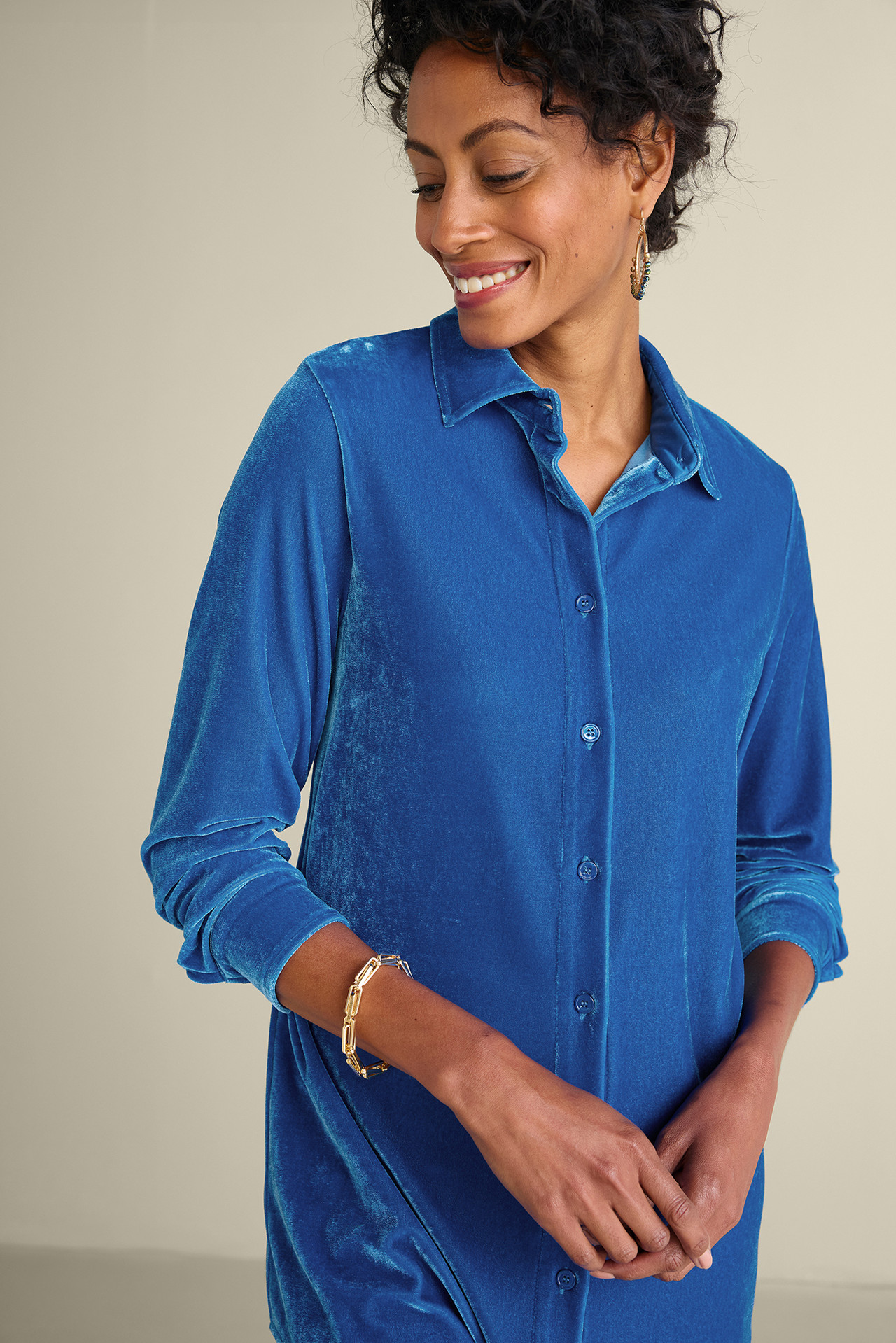 Velvet Boyfriend Tunic Shirt - Soft Surroundings Outlet