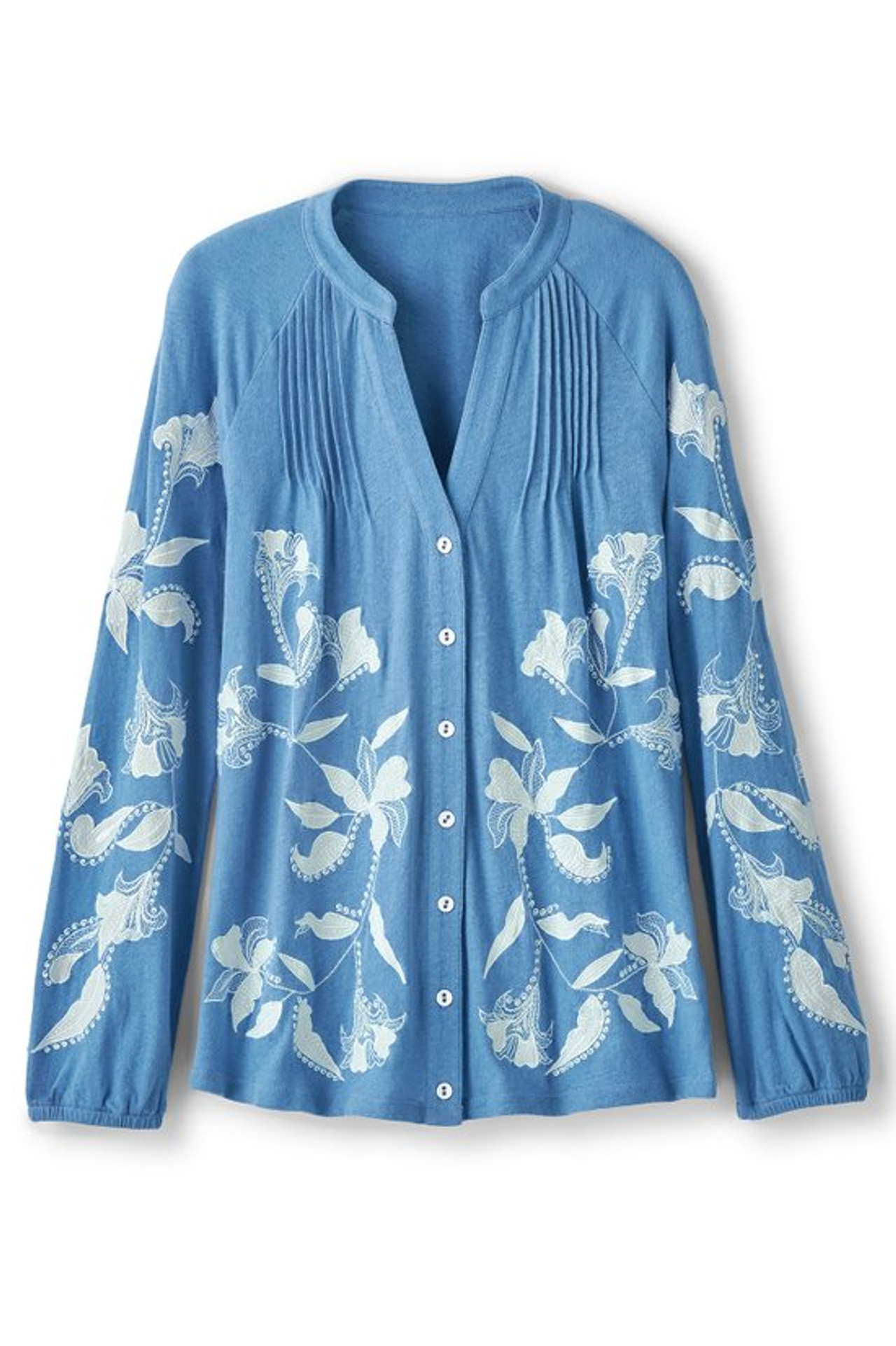 Alva Embroidered Knit Top - Soft Surroundings Outlet