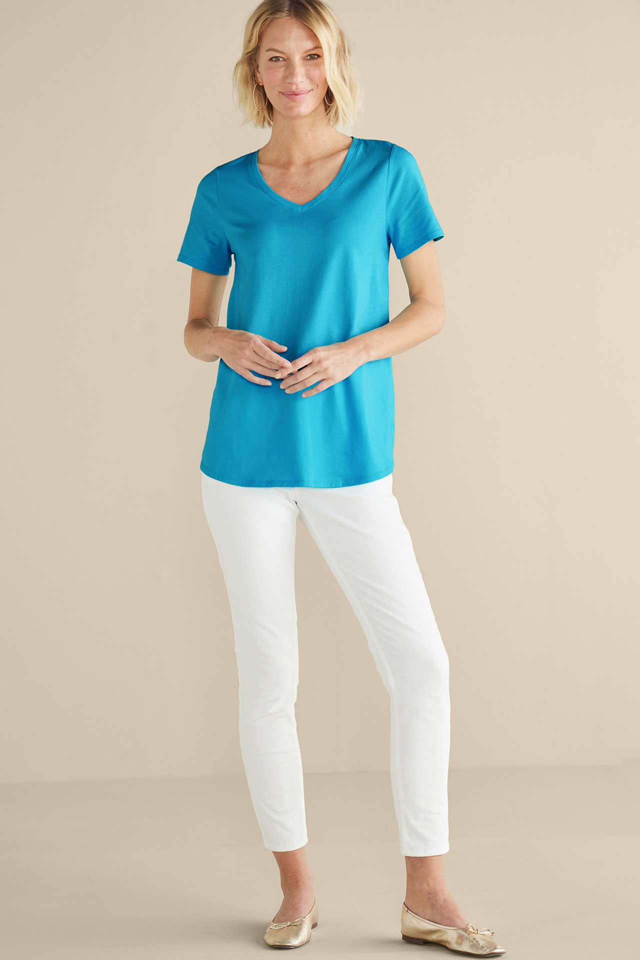 SoftEssential™ Supima® Isabel Short Sleeve Tunic - Soft Surroundings Outlet