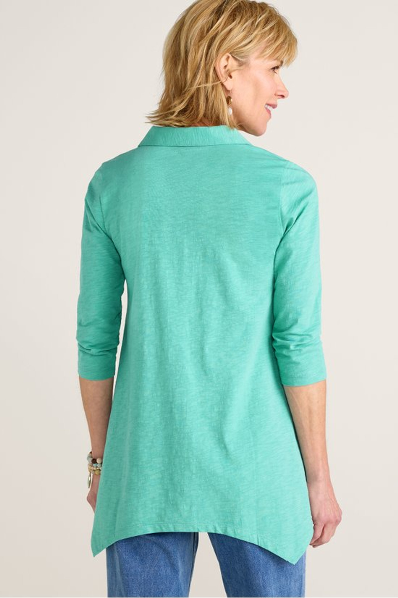 Danielle Button 3/4 Sleeve Tunic - Soft Surroundings Outlet