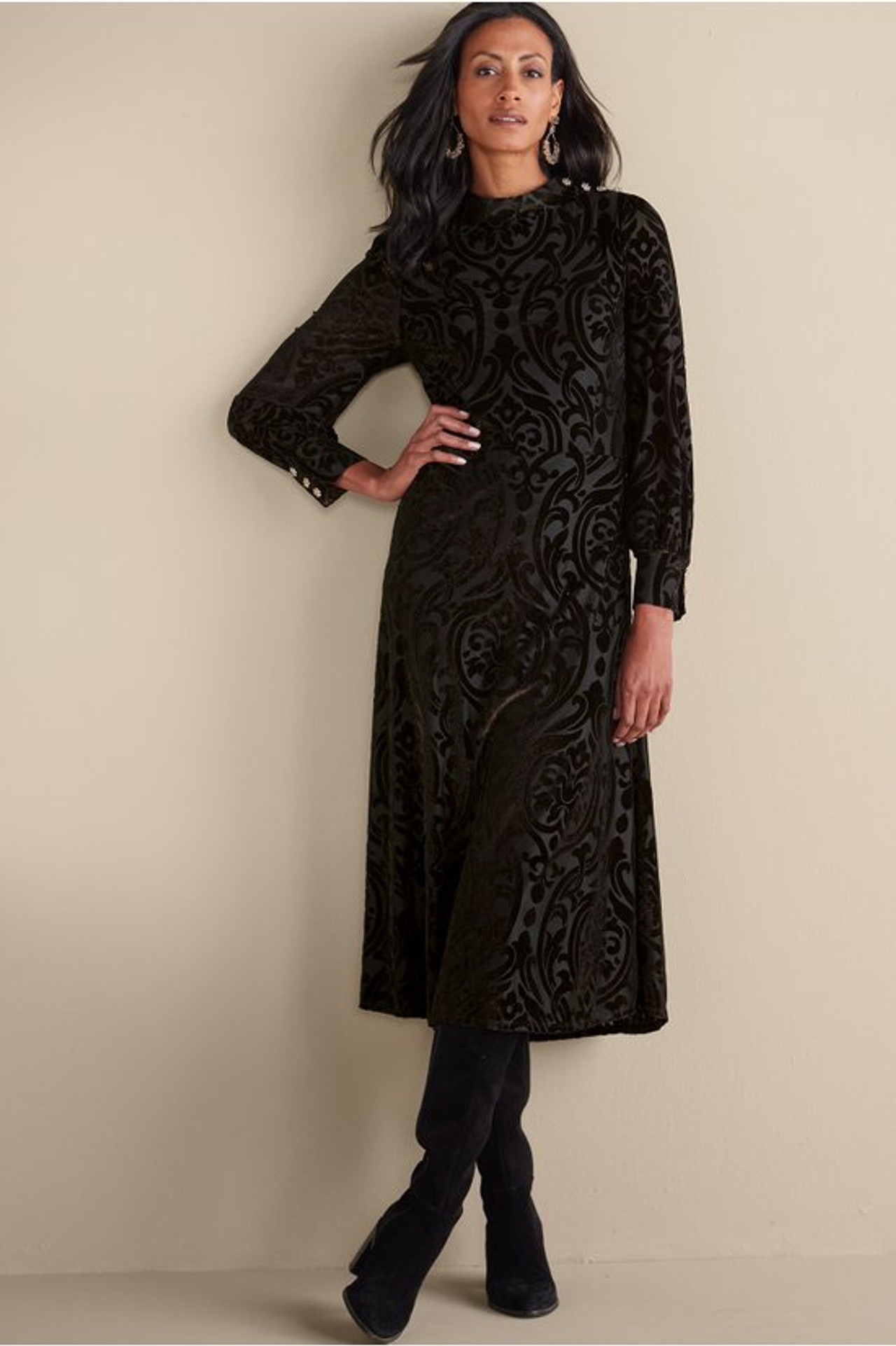 Hadley Velvet Dress - Soft Surroundings Outlet