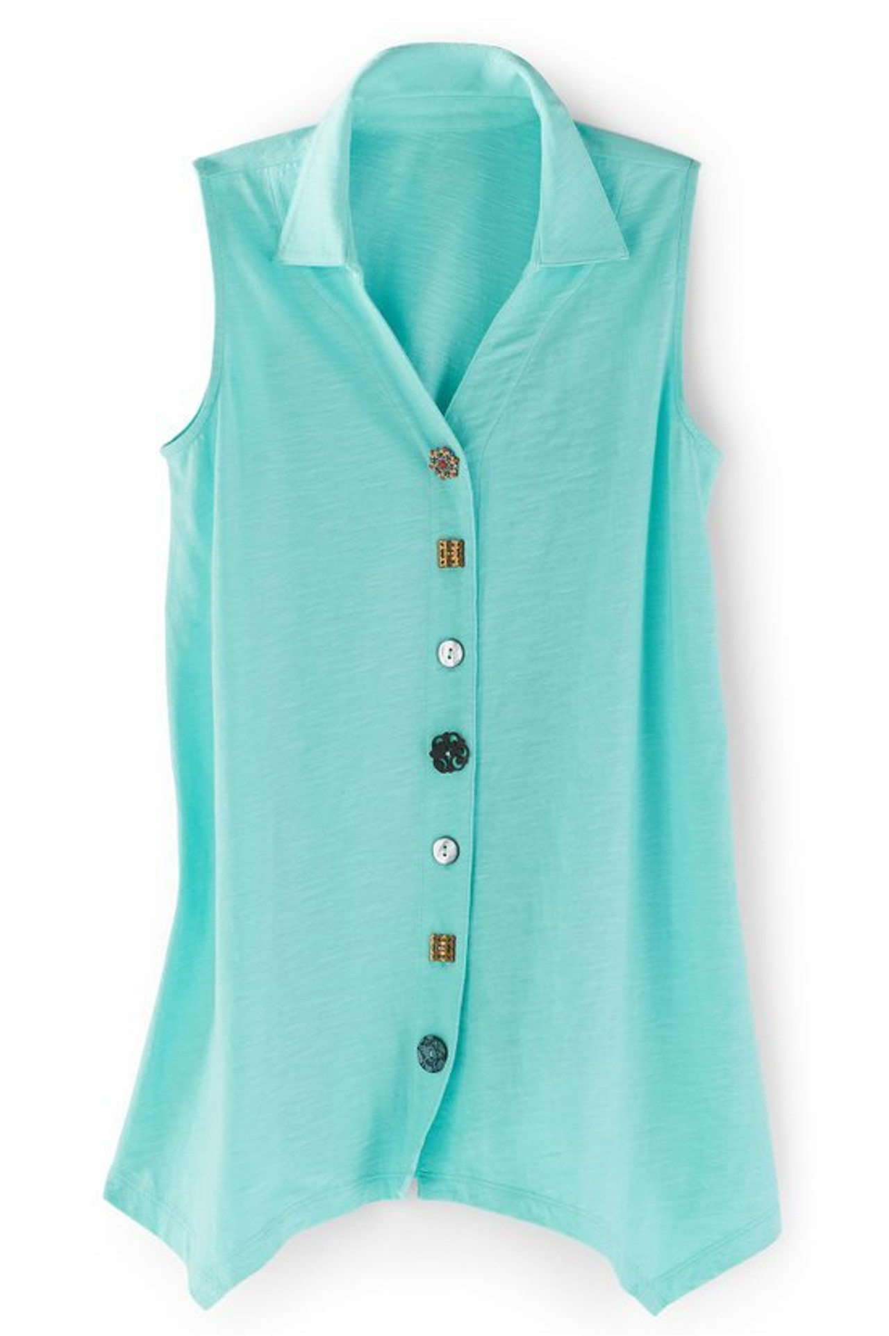 Danielle Button Sleeveless Tunic - Soft Surroundings Outlet