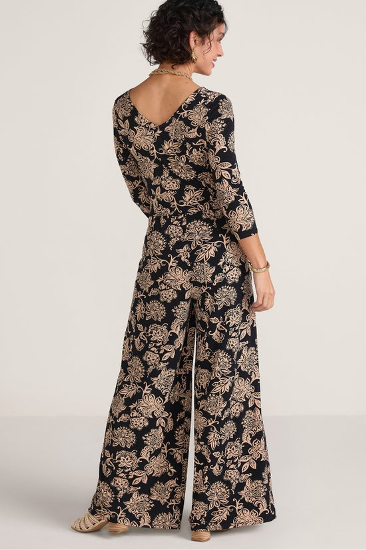 Penelope 3/4 Sleeve Jumpsuit - Soft Surroundings Outlet