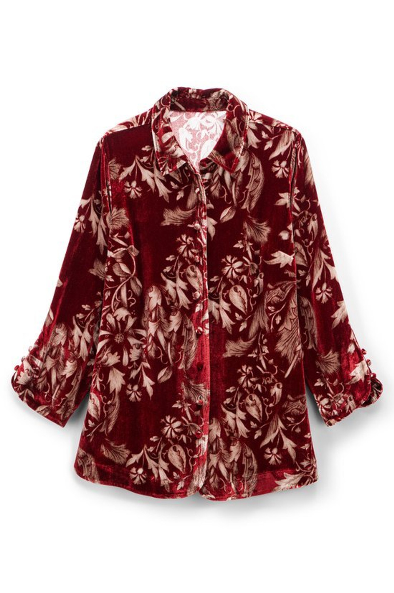 Icon Silk Velvet Poets Tunic Shirt - Soft Surroundings Outlet