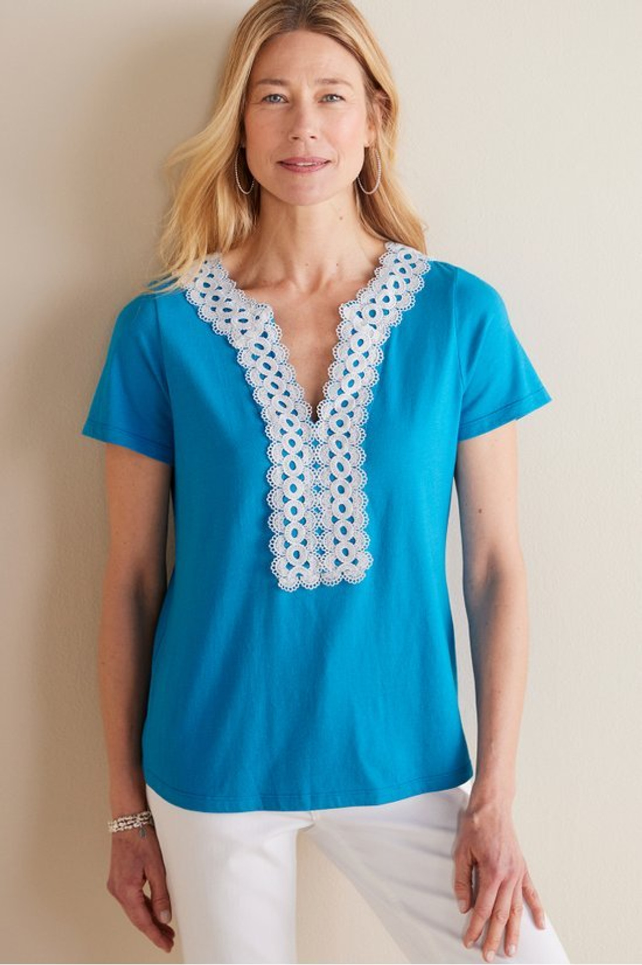 Kaitlyn Embellished Knit Tee - Soft Surroundings Outlet