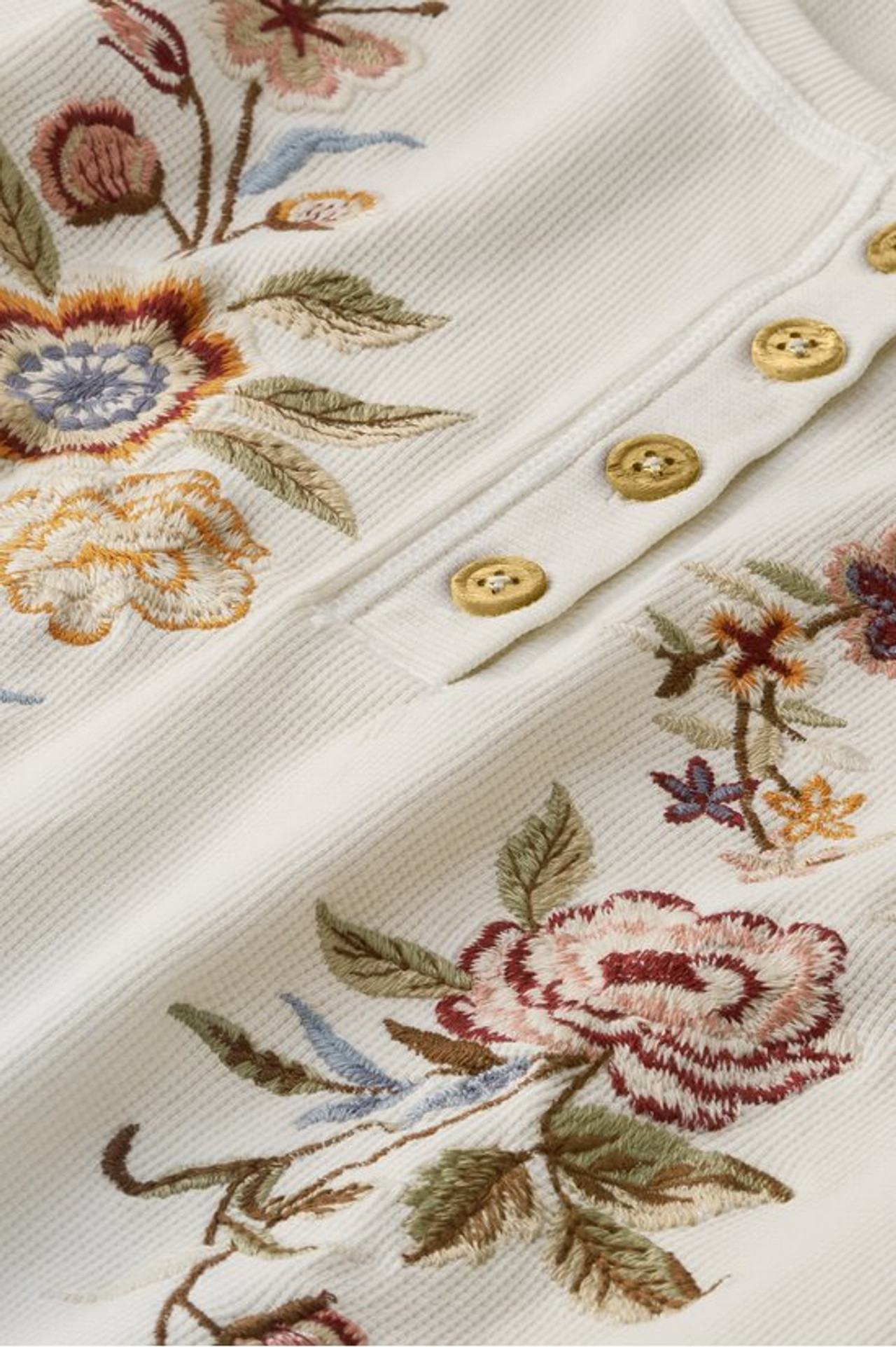 Krissy Embroidered Waffle Pullover - Soft Surroundings Outlet