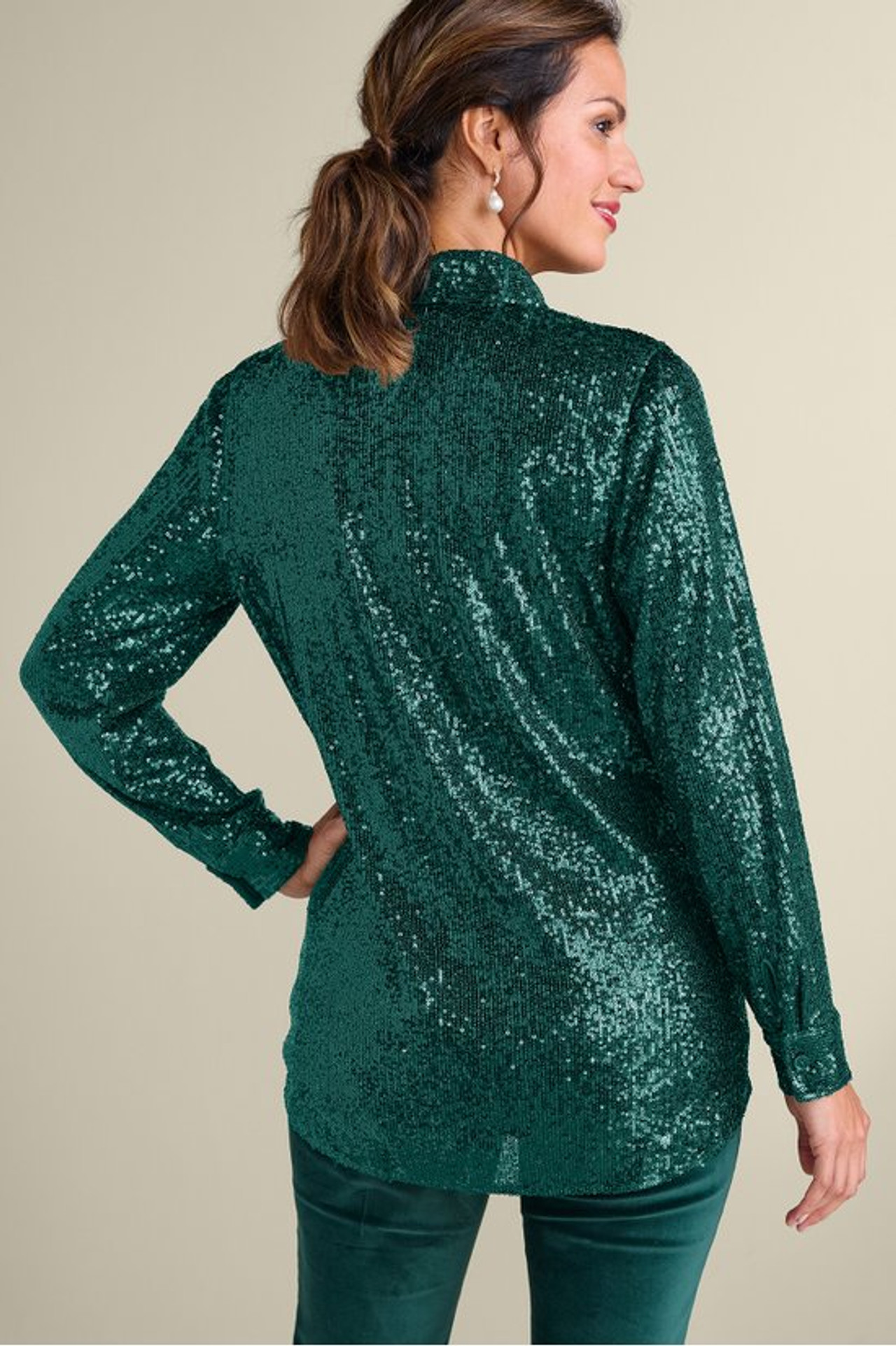Sancerre Sequin Shirt - Soft Surroundings Outlet
