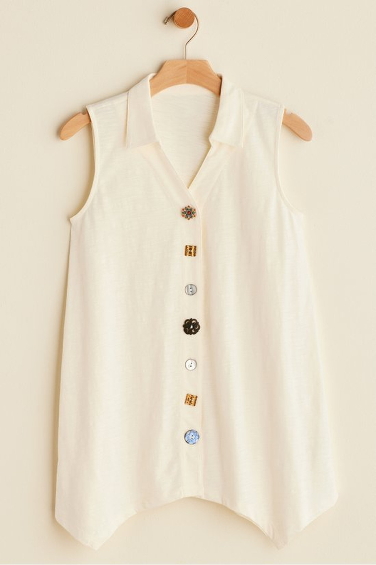 Danielle Button Sleeveless Tunic - Soft Surroundings Outlet