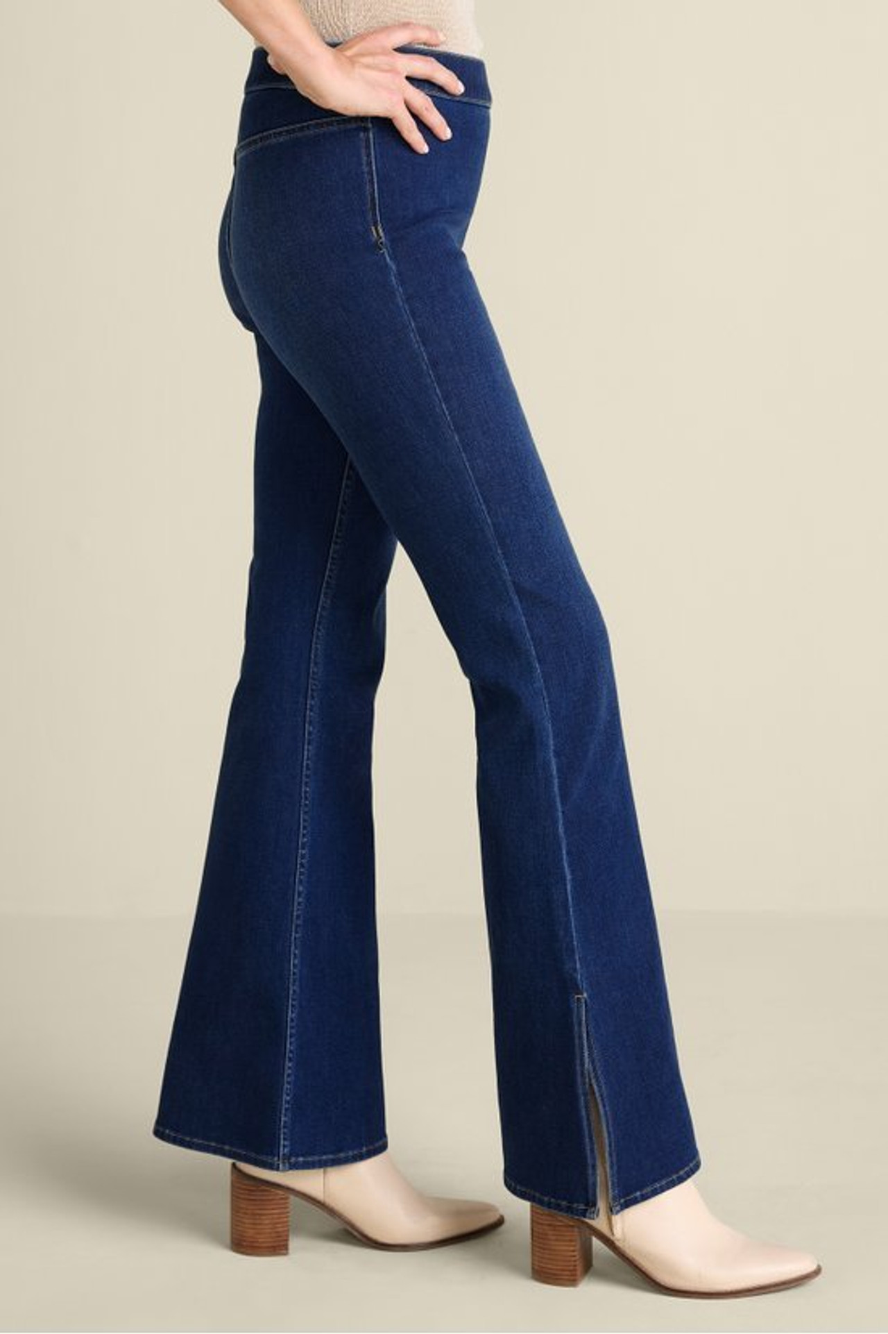 Ultimate Denim Slit Hem Flare Jeans - Soft Surroundings Outlet