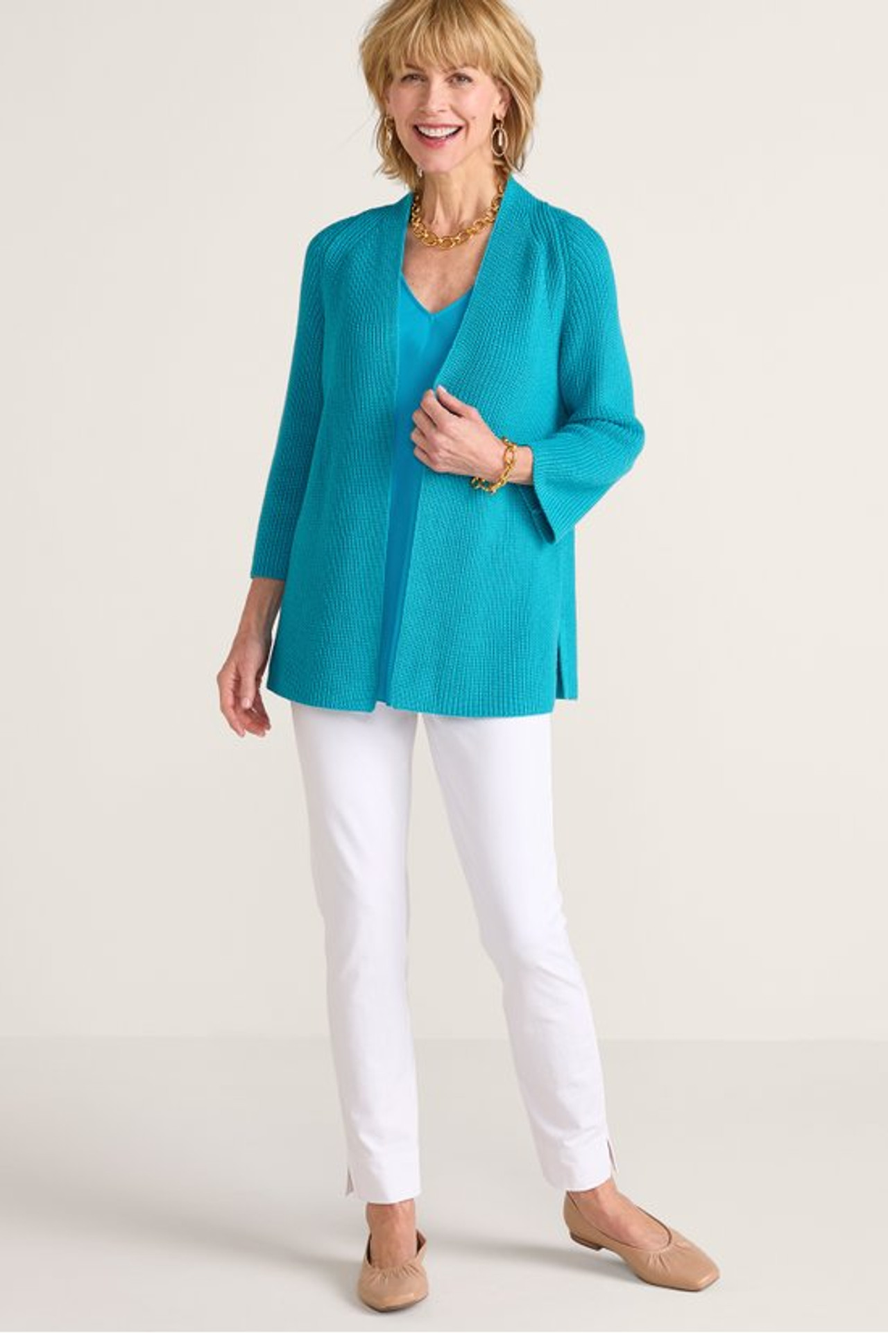 Amberlyn Shaker Stitch Cardigan - Soft Surroundings Outlet