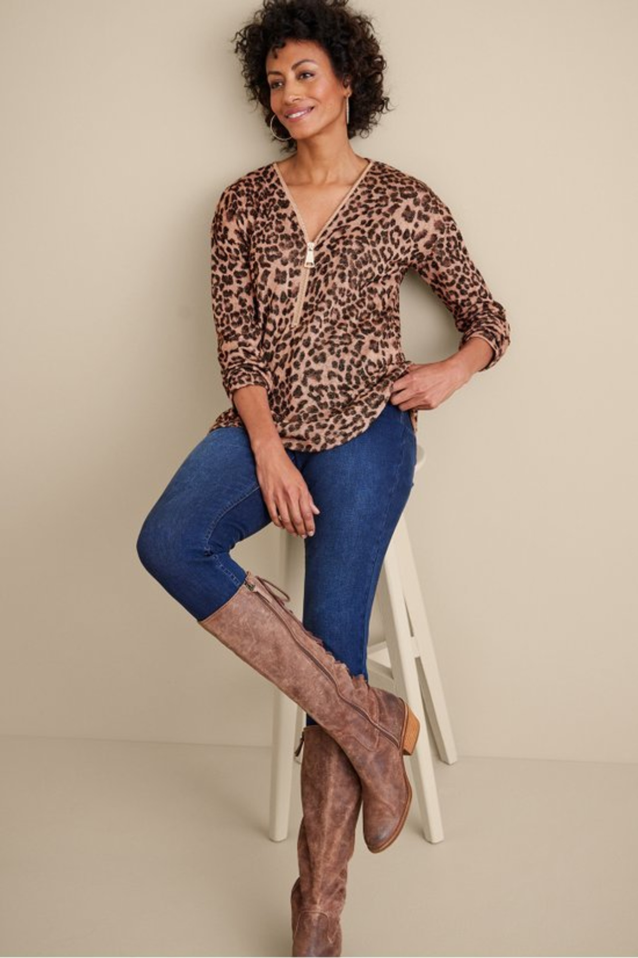 Valentina Zip Sweater - Soft Surroundings Outlet