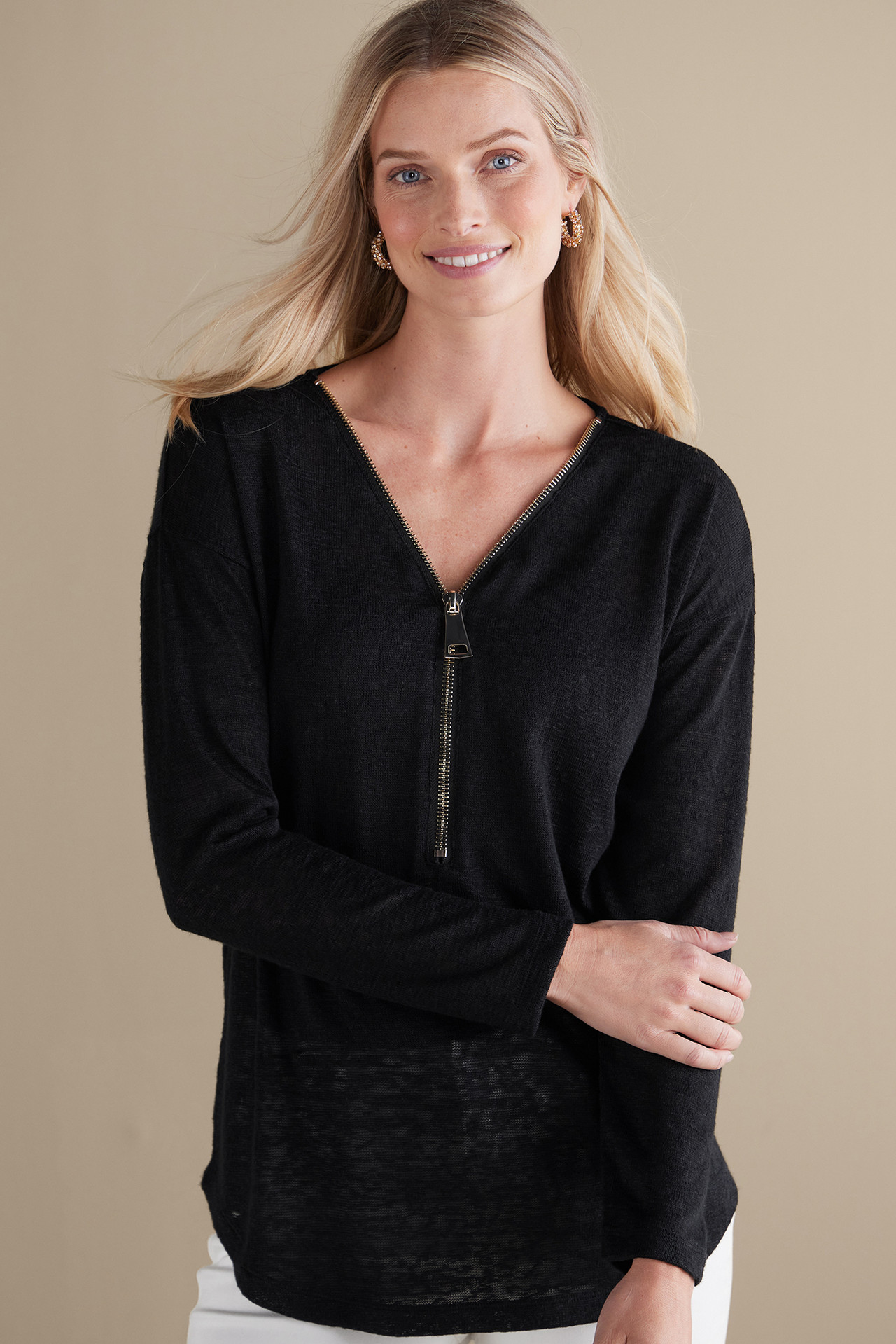 Valentina Zip Sweater - Soft Surroundings Outlet