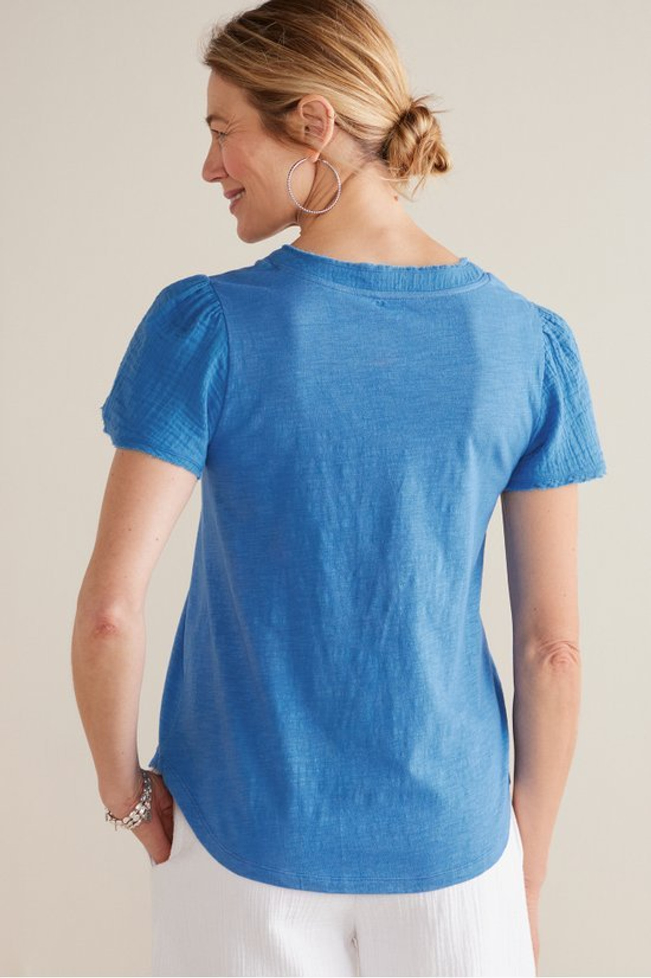 Philippa Gauze Sleeve Tee - Soft Surroundings Outlet