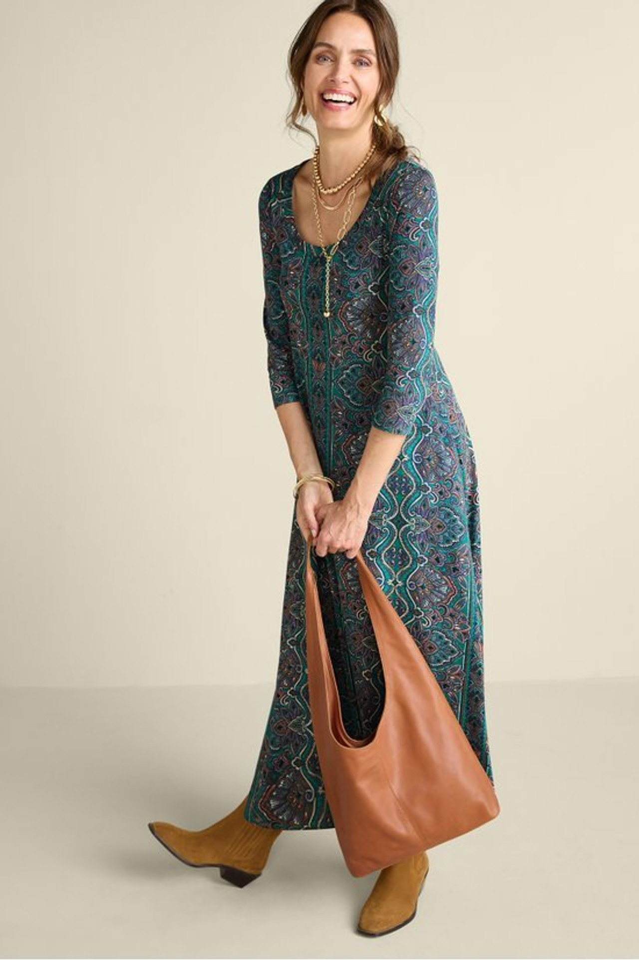 Santiago 3/4 Sleeve Dress - Soft Surroundings Outlet