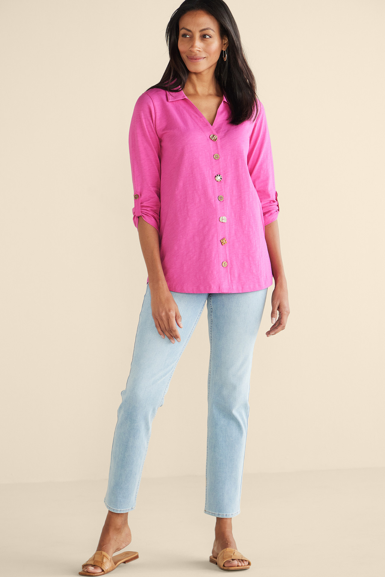 Danielle 3/4 Sleeve Tunic - Soft Surroundings Outlet