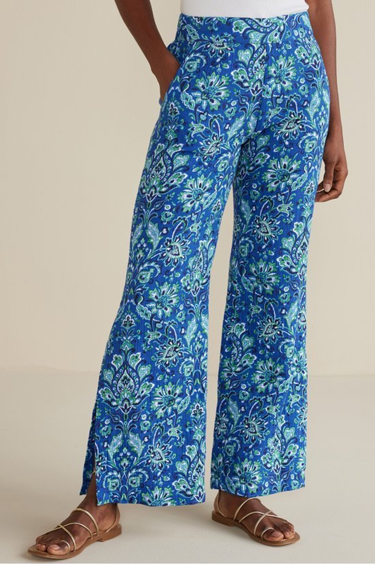 Khulani Wide Leg Gauze Pants - Soft Surroundings Outlet