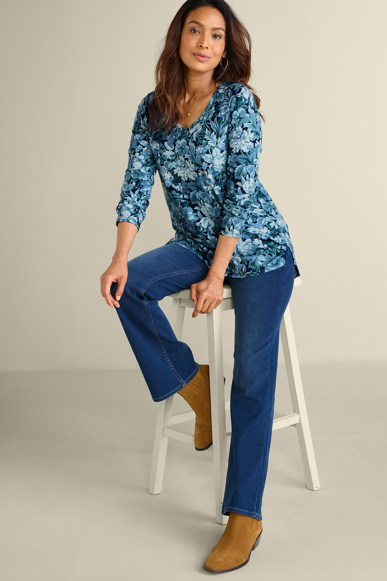 SoftEssential™ Supima® Isabel Long Sleeve Tunic - Soft Surroundings Outlet
