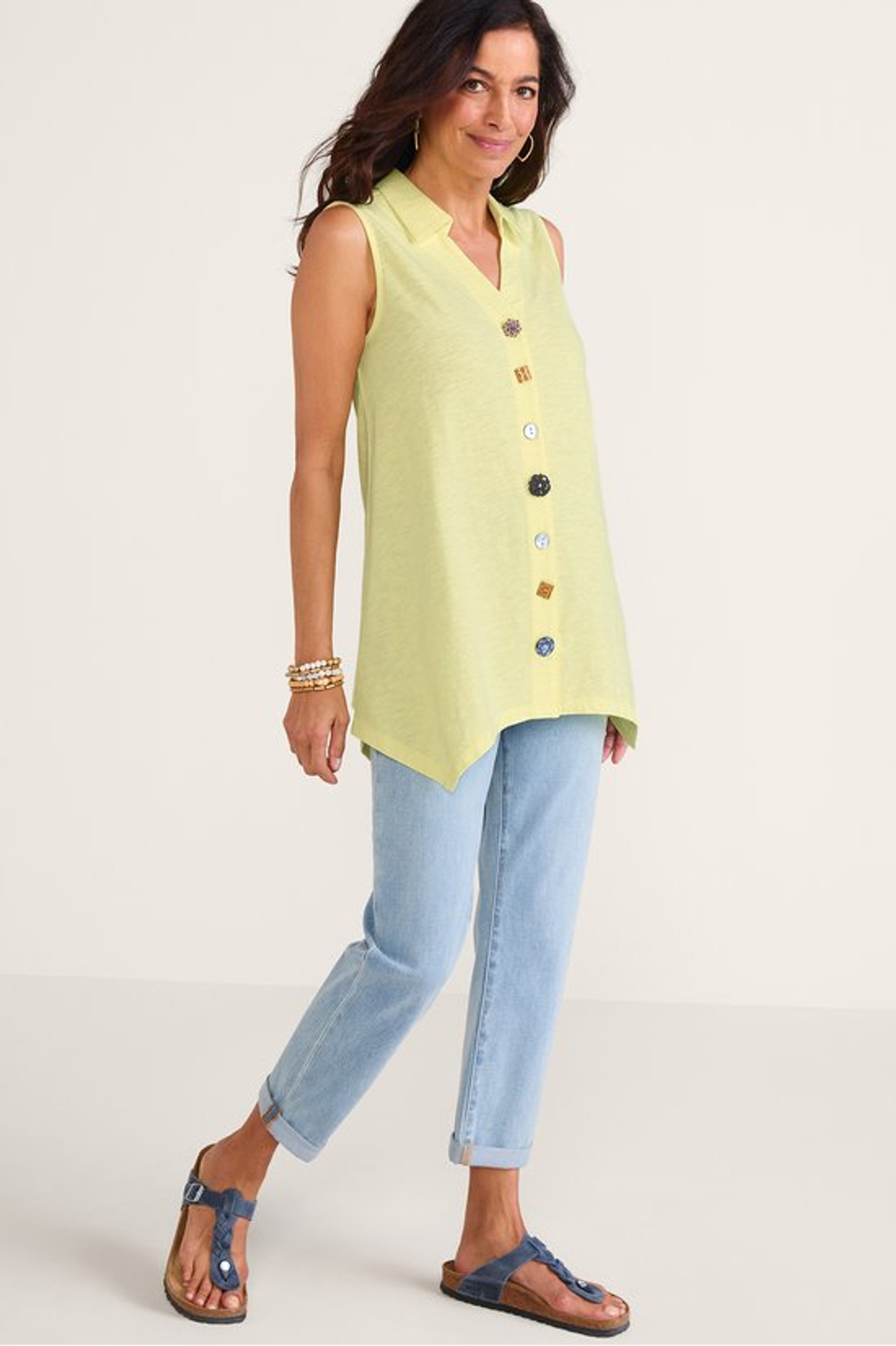 Danielle Button Sleeveless Tunic - Soft Surroundings Outlet
