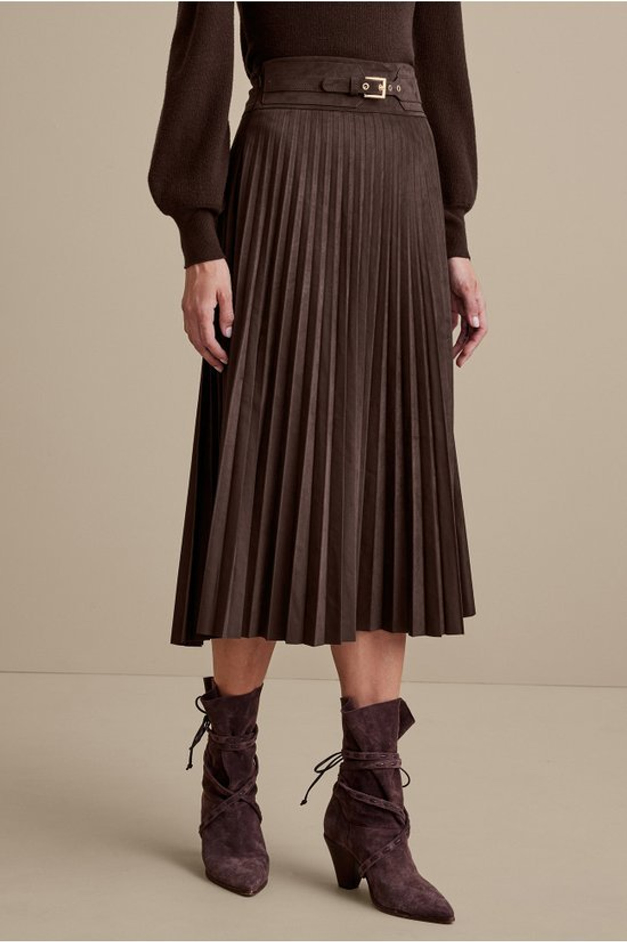 Lavina Faux Suede Skirt - Soft Surroundings Outlet