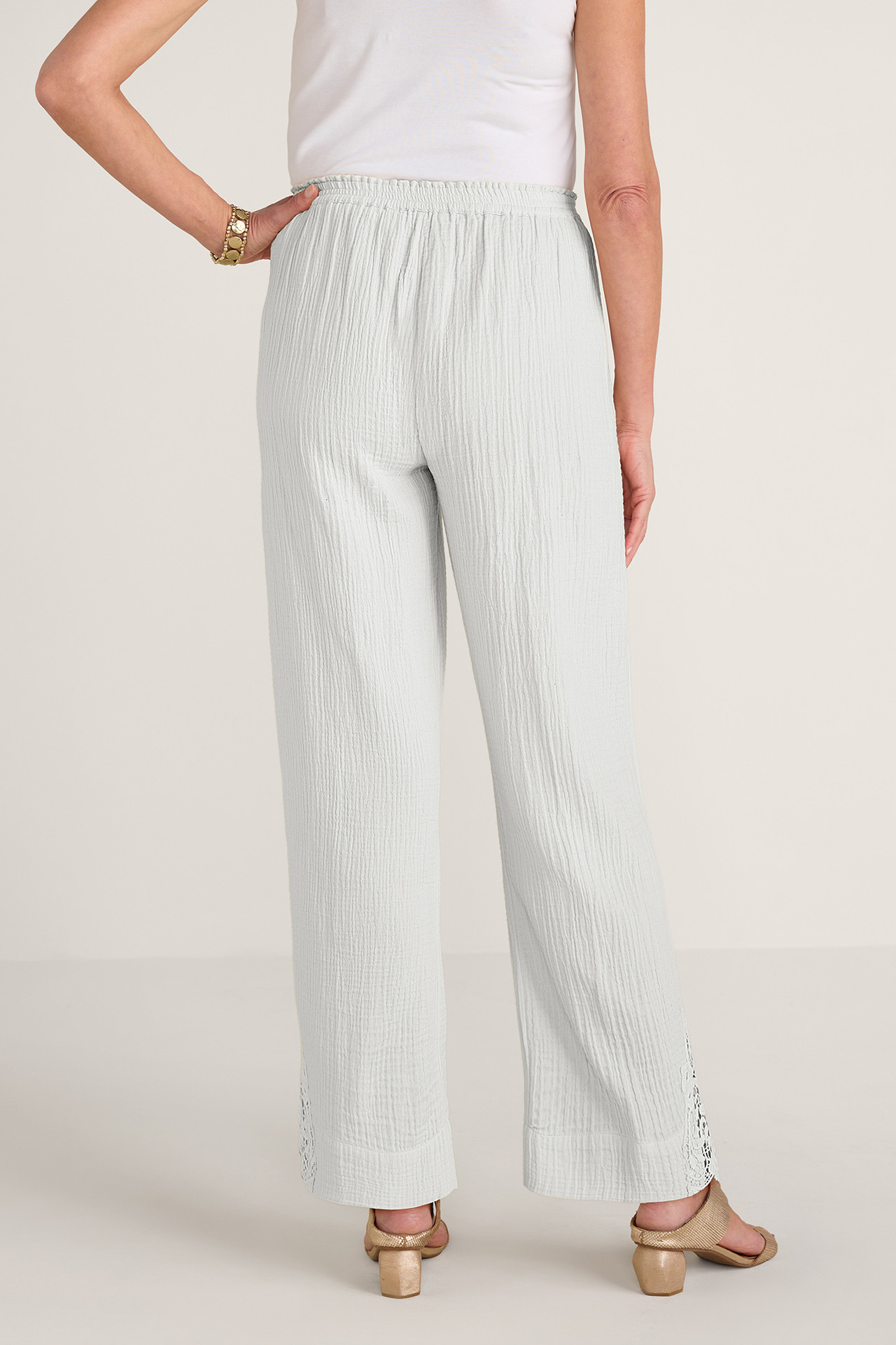Hint of Lace Gauze Pants - Soft Surroundings Outlet