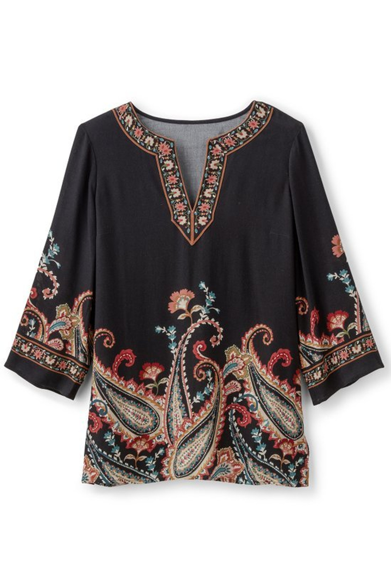 Elma 3/4 Sleeve Tunic - Soft Surroundings Outlet