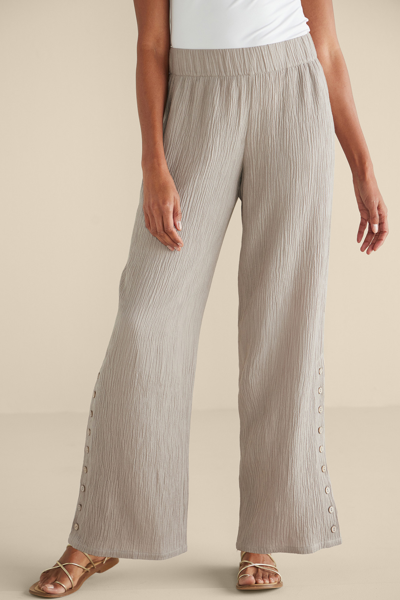 Oceo Gauze Wide-Leg Pants - Soft Surroundings Outlet