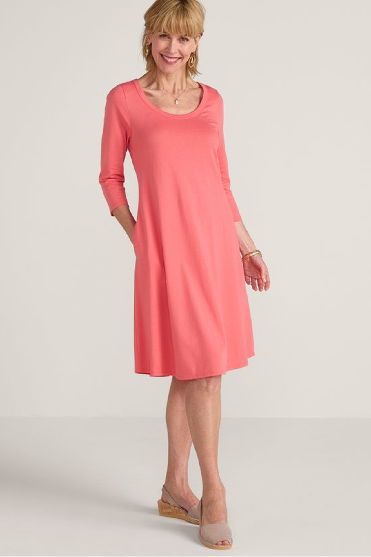 Santiago ¾ Sleeve Short Dress - Soft Surroundings Outlet
