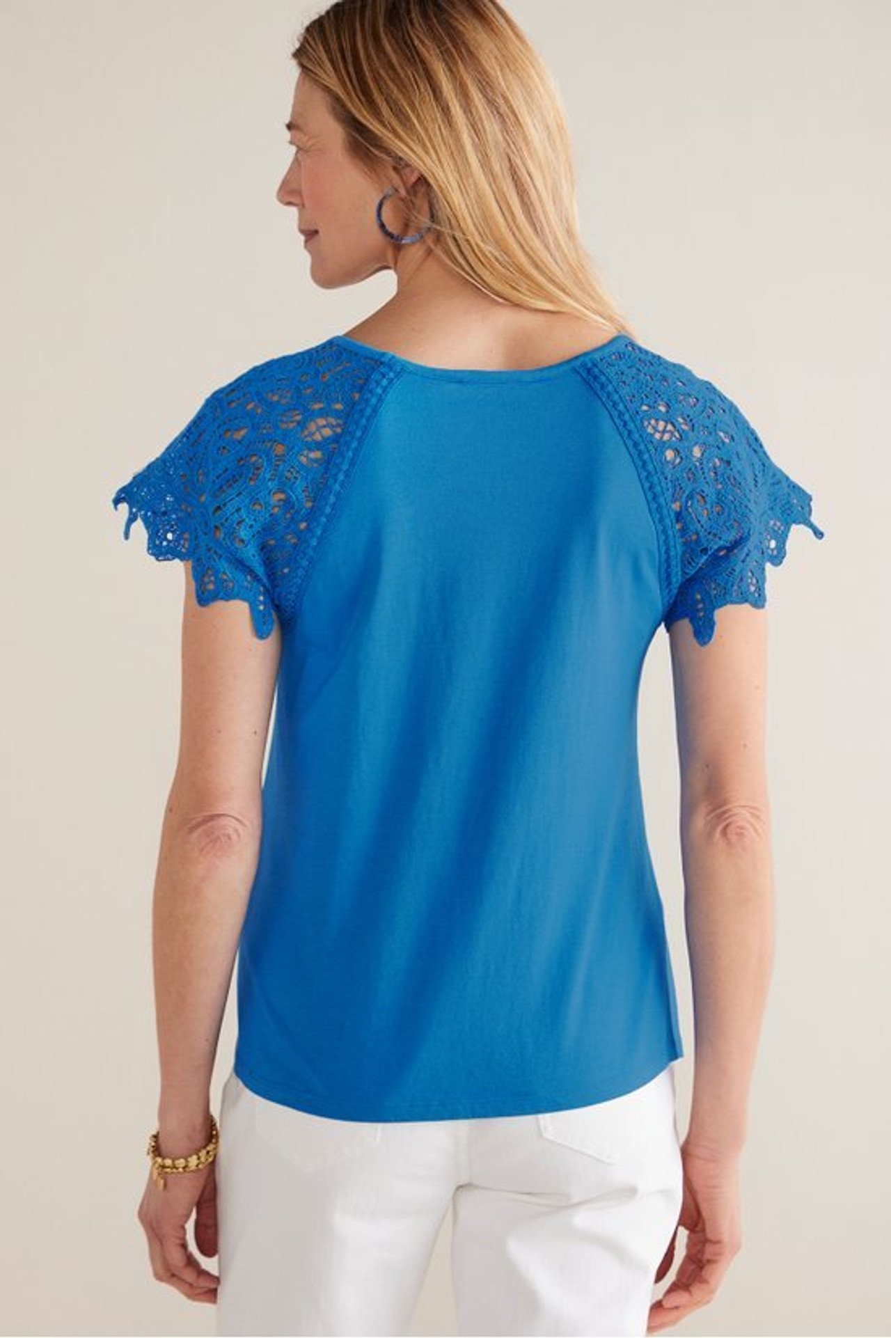 Nikita Lace Sleeve Tee - Soft Surroundings Outlet