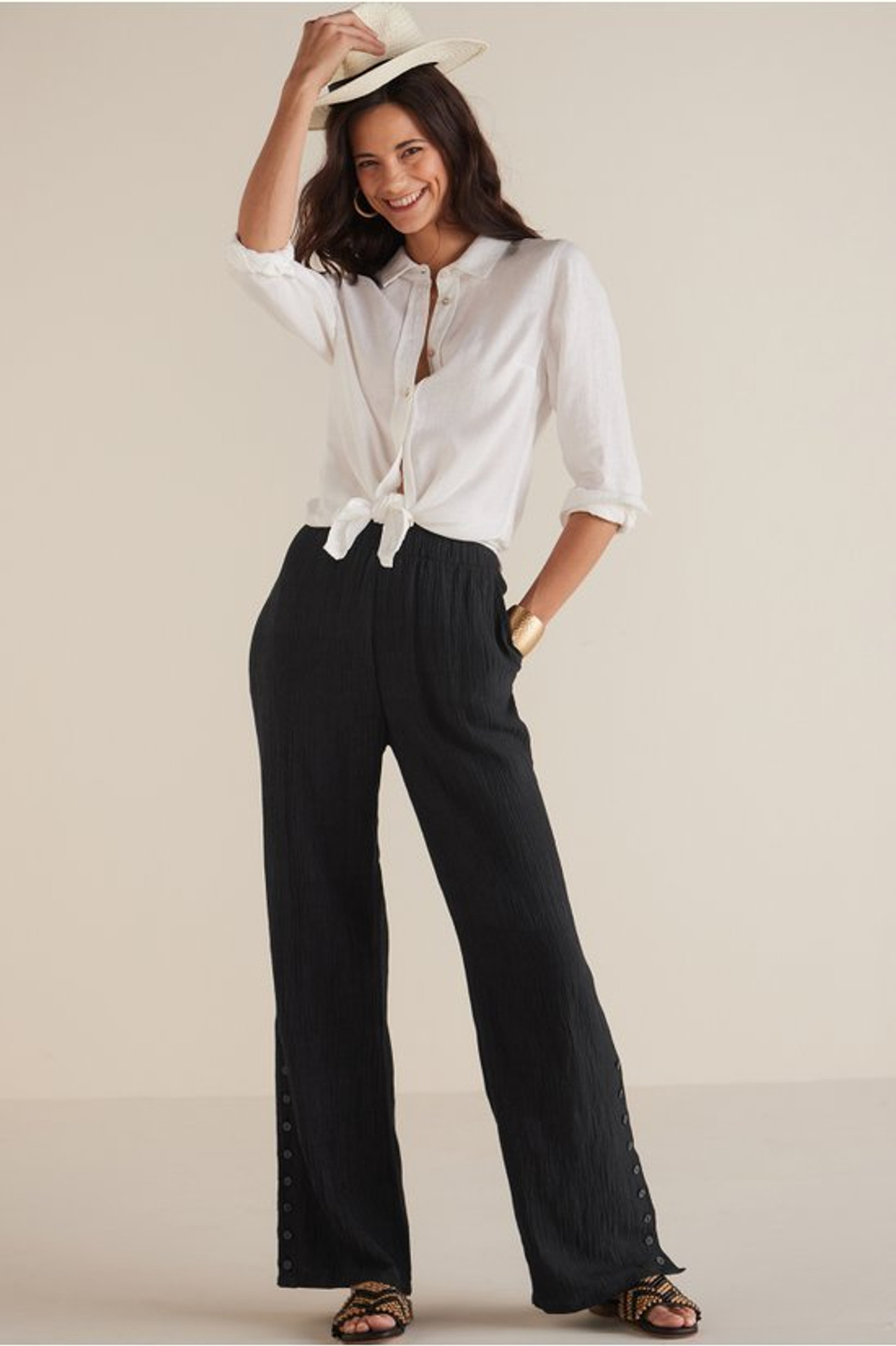 Oceo Gauze Wide-Leg Pants - Soft Surroundings Outlet
