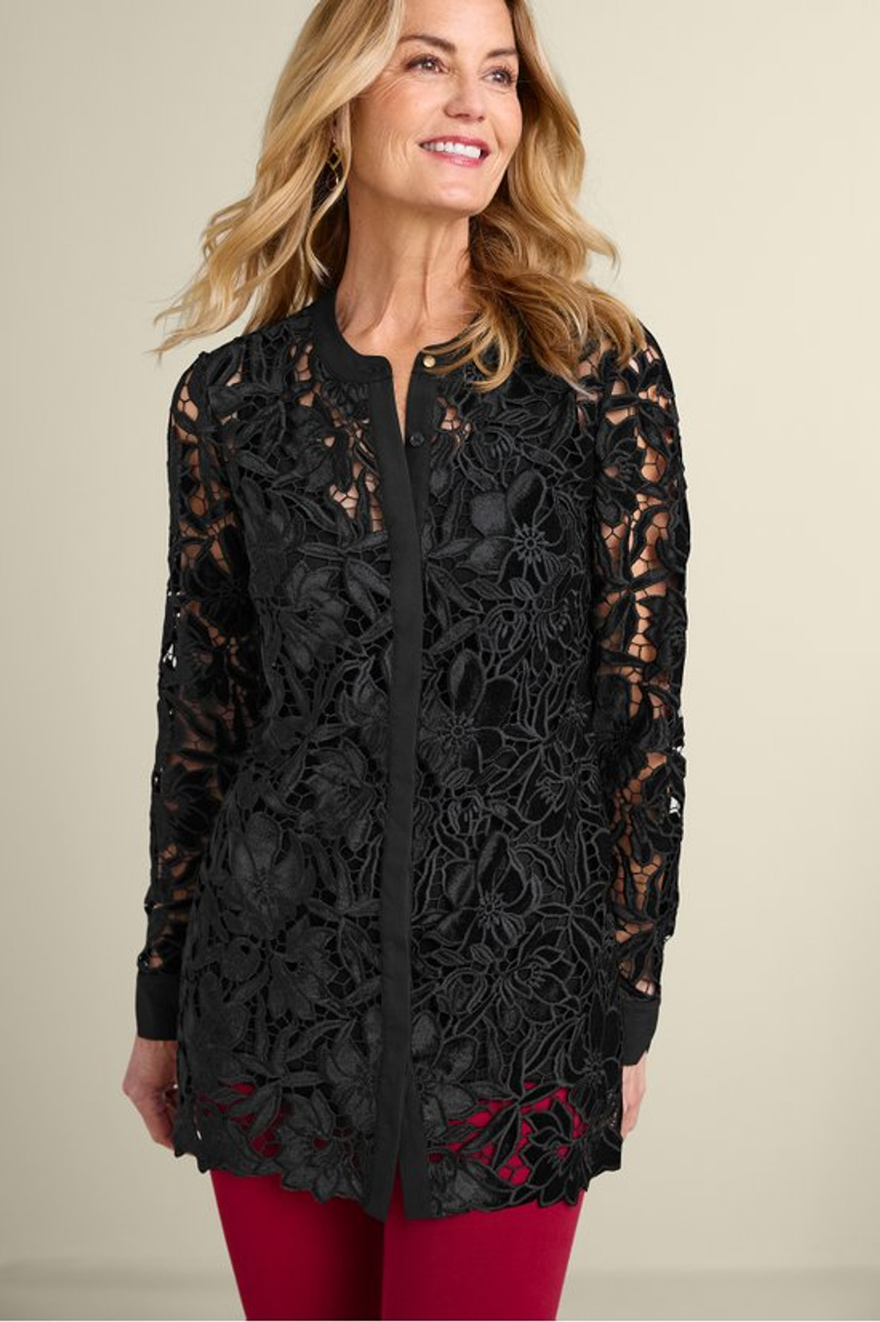 Candace Velvet Lace Tunic - Soft Surroundings Outlet