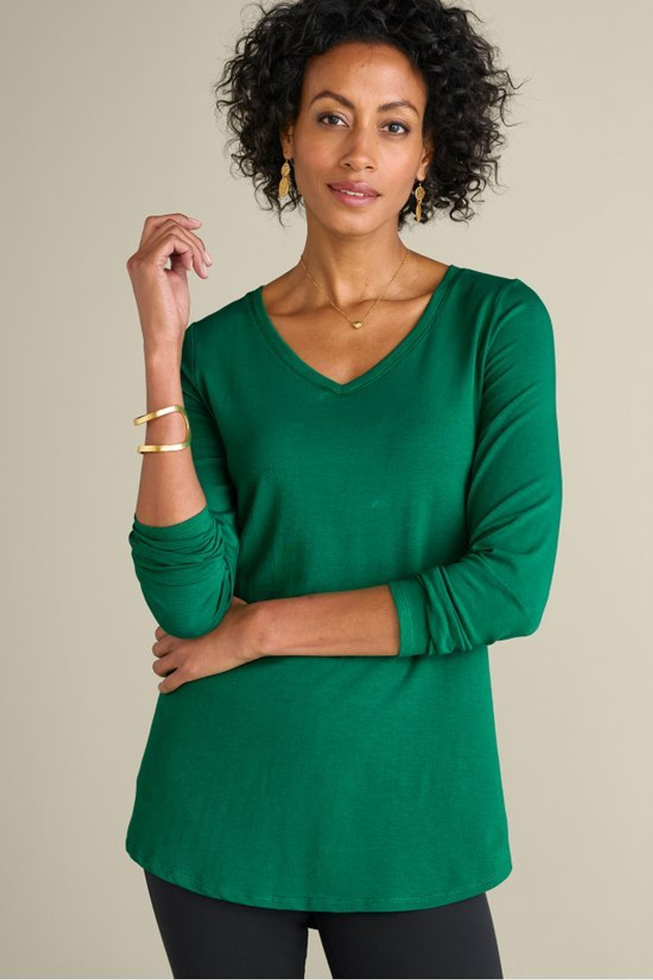 SoftEssential™ Supima® Isabel Long Sleeve Tunic - Soft Surroundings Outlet