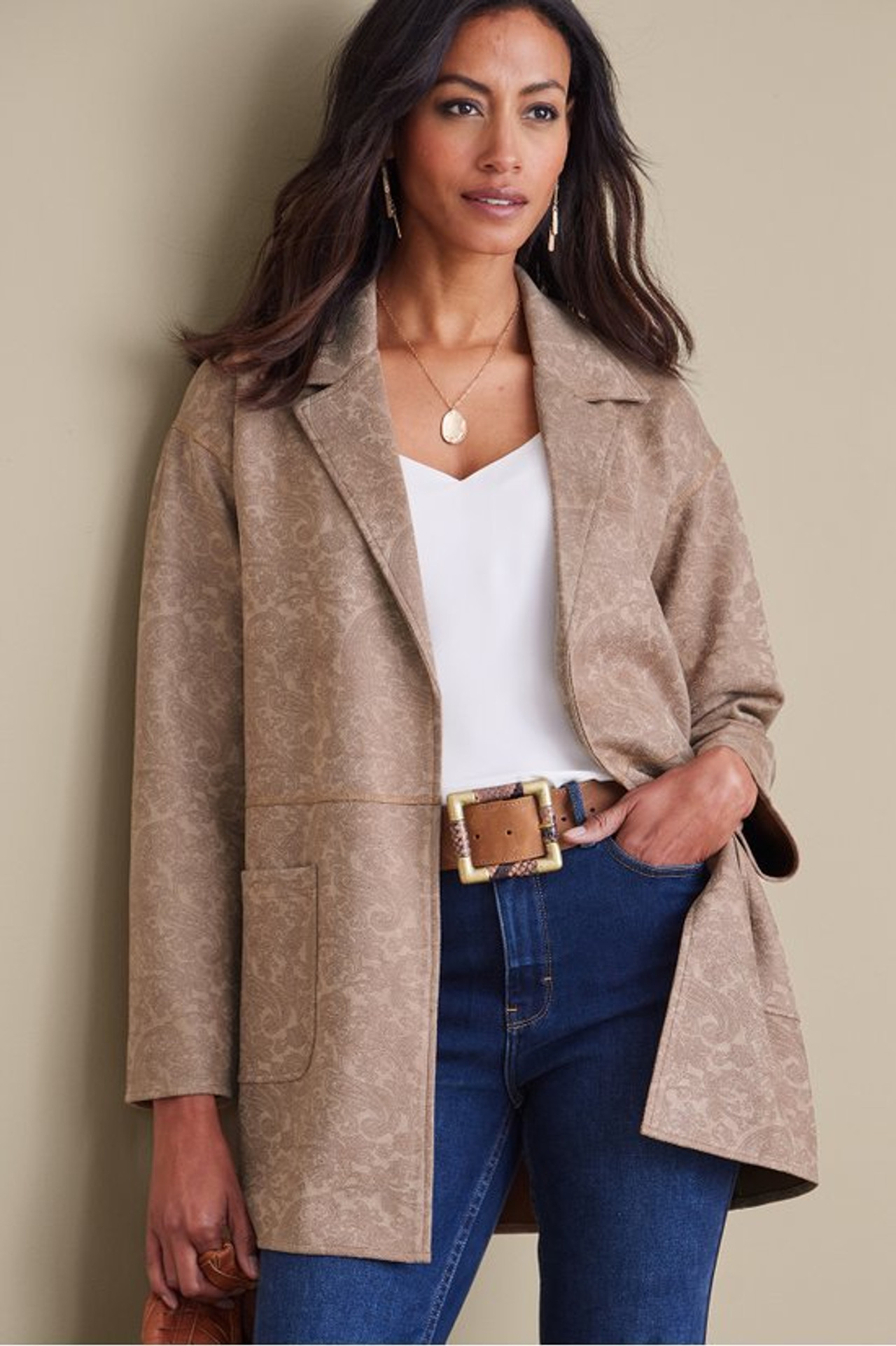 Malika Faux Suede Jacket - Soft Surroundings Outlet