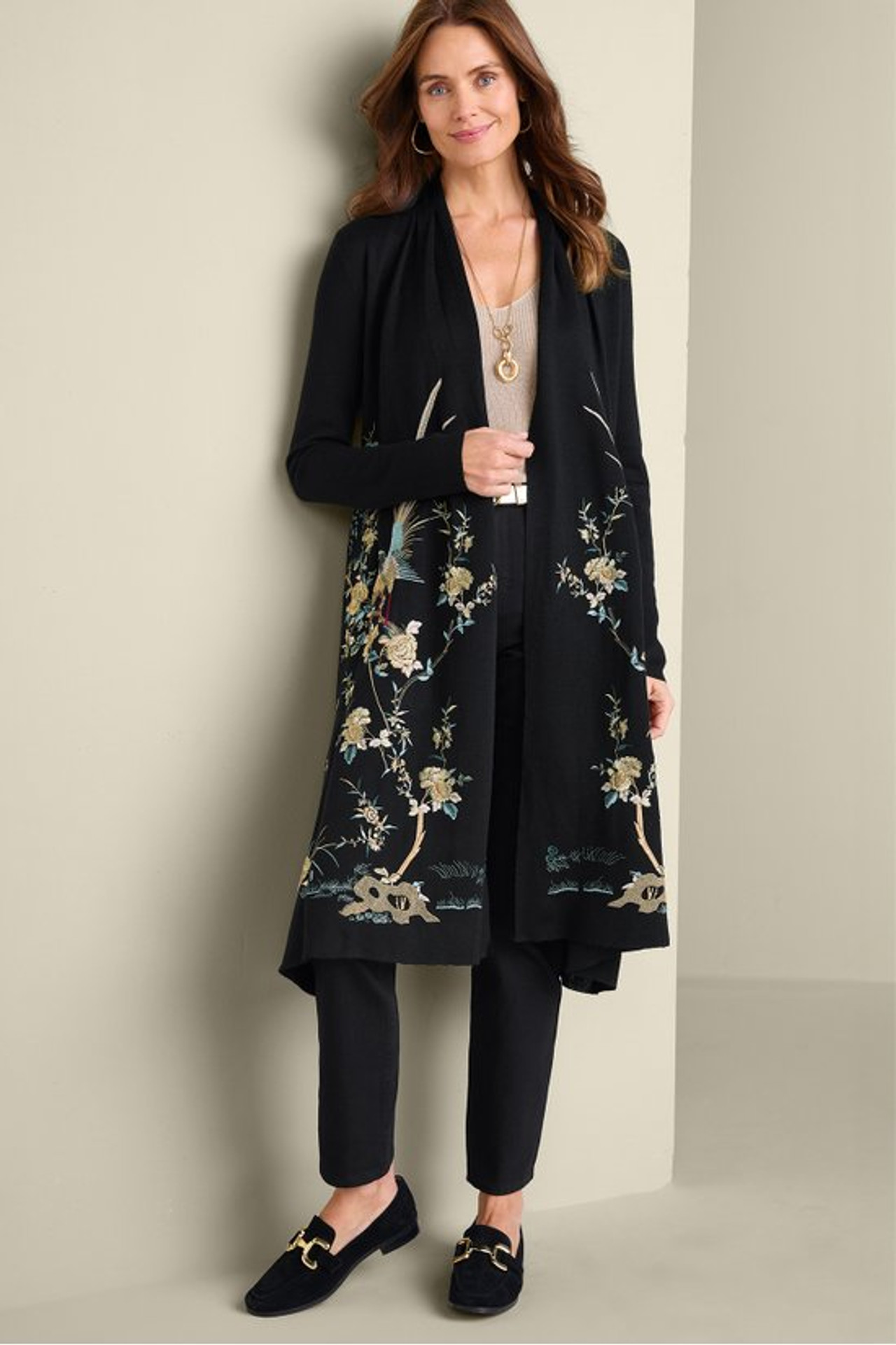 Ava Embroidered Cardigan - Soft Surroundings Outlet