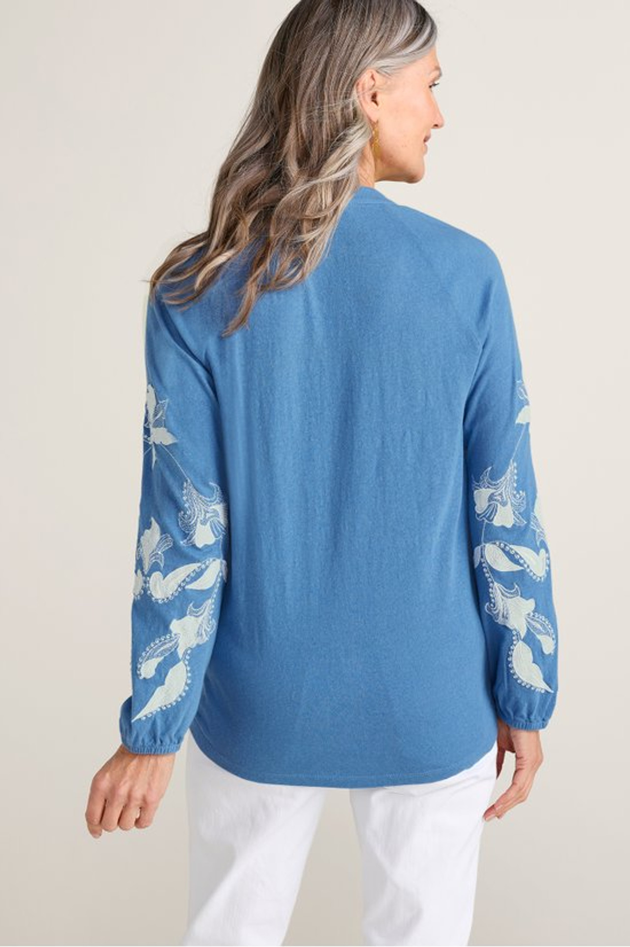 Alva Embroidered Knit Top - Soft Surroundings Outlet