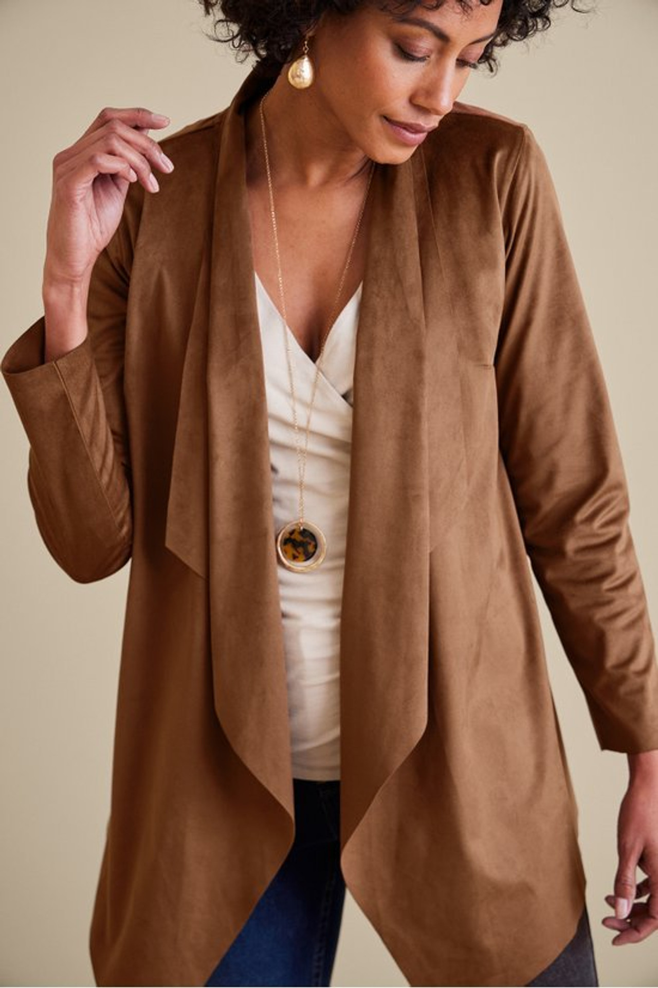 Shape Drape Faux Suede Jacket - Soft Surroundings Outlet