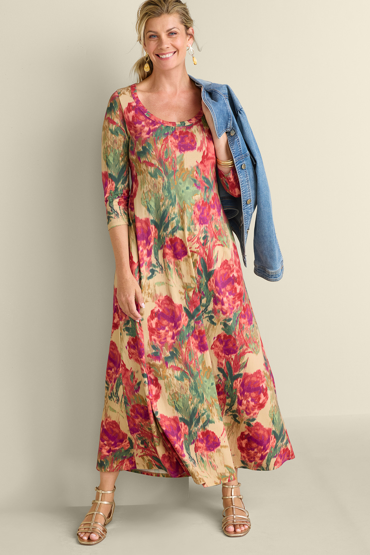 Santiago 3/4 Sleeve Dress - Soft Surroundings Outlet