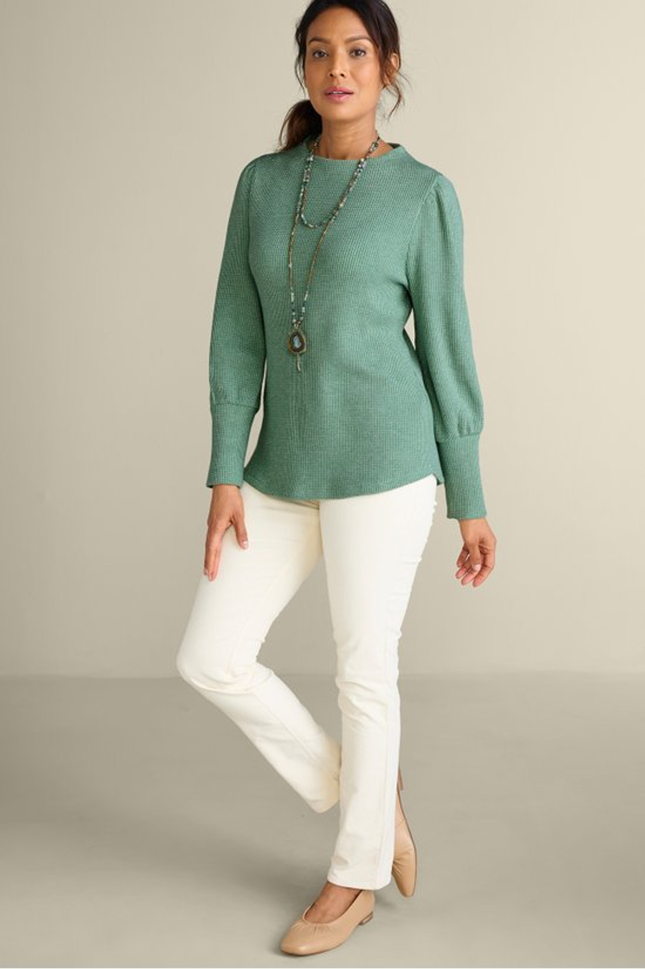 Melina Waffle Pullover - Soft Surroundings Outlet