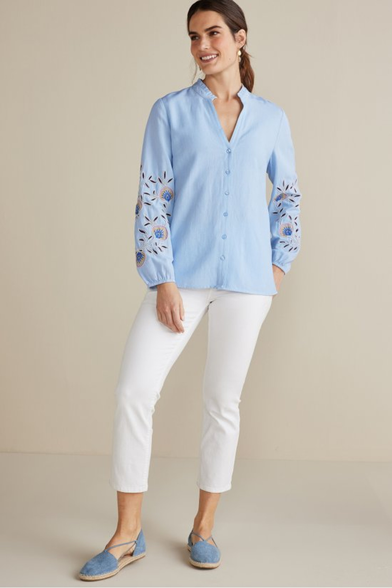 Titania Embroidered Top - Soft Surroundings Outlet