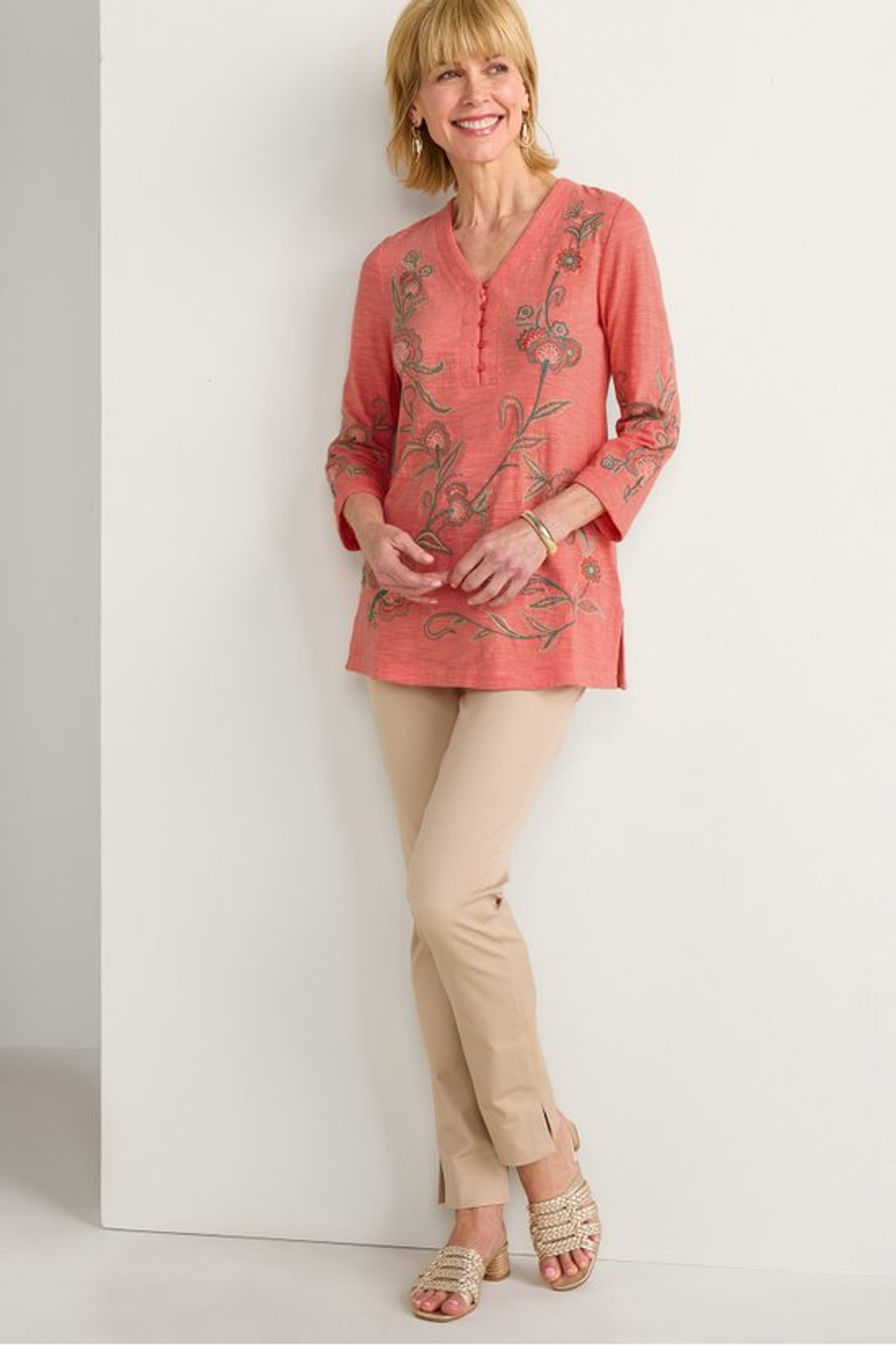 Kaleen Embroidered Tunic - Soft Surroundings Outlet